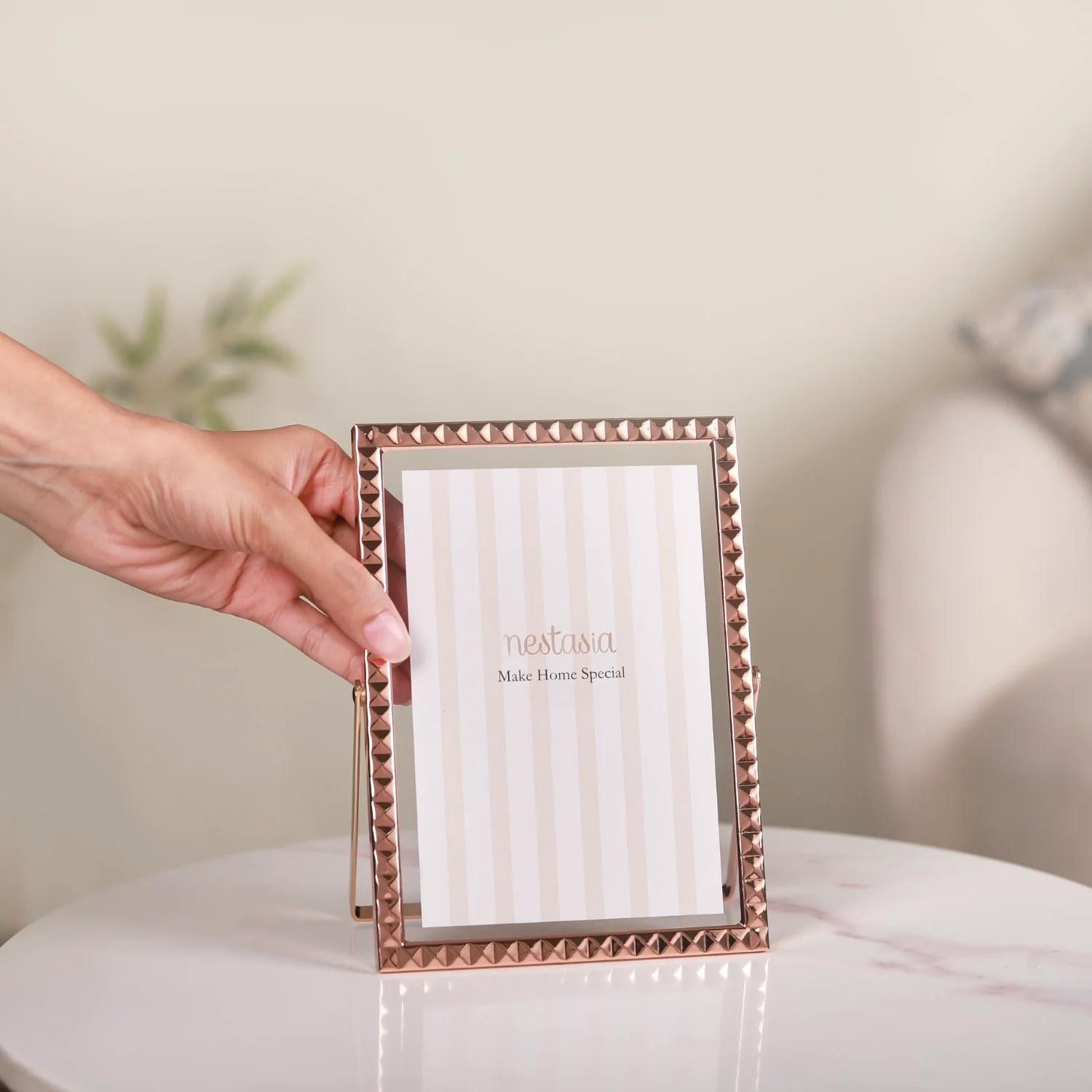 Rose Gold Studs Metallic Photo Frame 7"x5" - Image 2