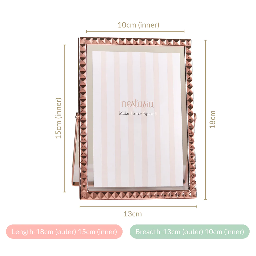 Rose Gold Studs Metallic Photo Frame 7"x5" - Image 5