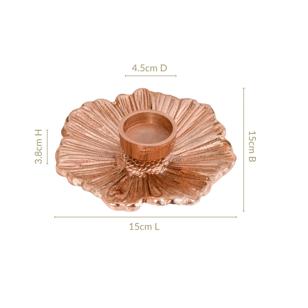 Rose Gold Tealight Candle Holder Set Of 2 In Festive Gift Box - Image 4