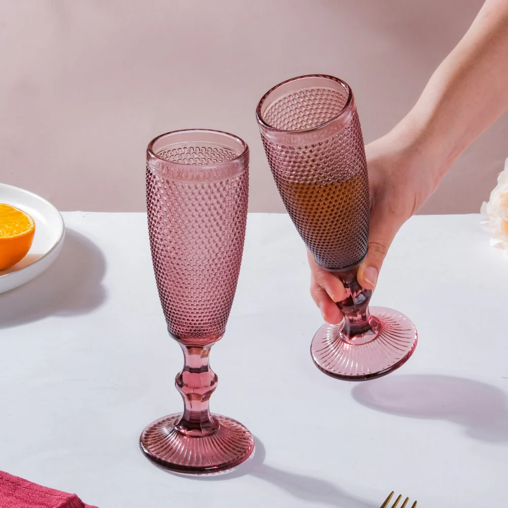 Rose Mimosa Glass Mauve Set Of 6 150 ml - Image 2