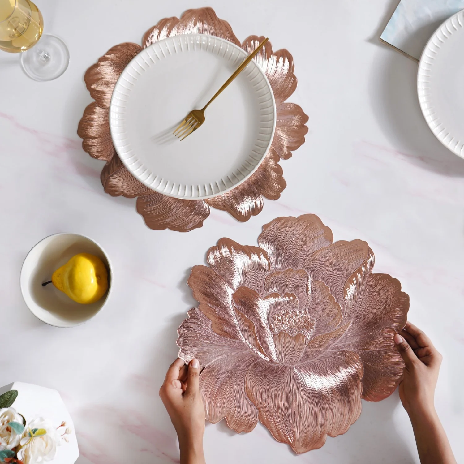 Rose Radiance Petal Placemat Set Of 6 - Image 3