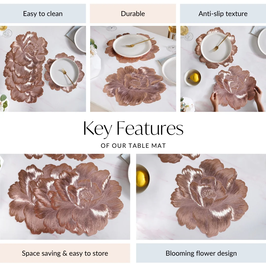 Rose Radiance Petal Placemat Set Of 6 - Image 5