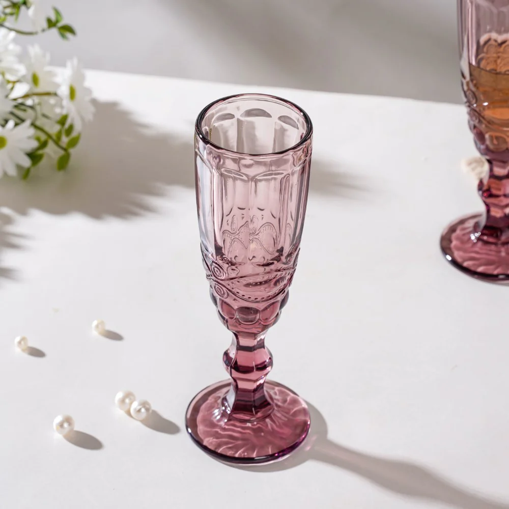 Rose Stemmed Glass Mauve Set Of 6 150 ml - Image 8