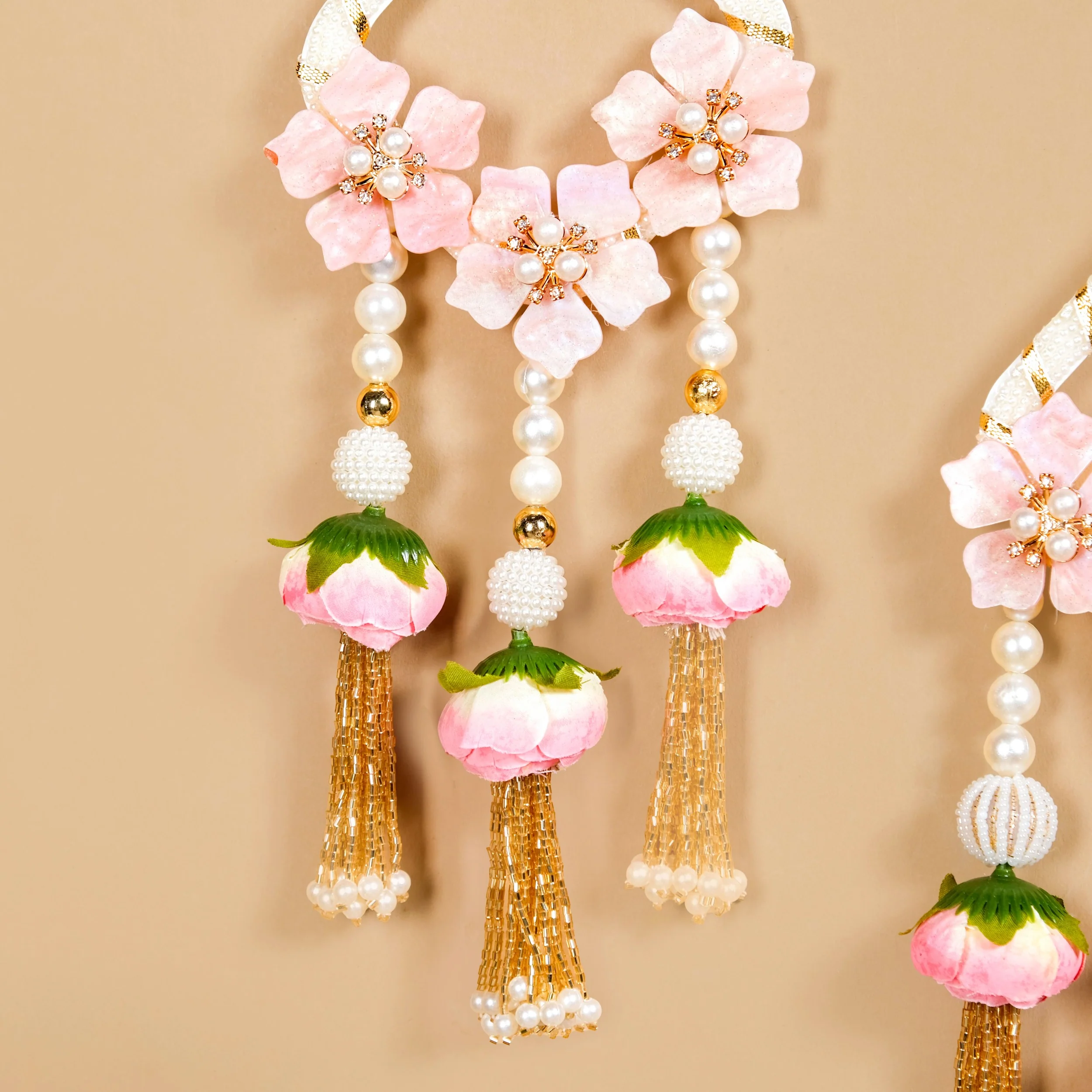 Rosebud And Pearl Decorative Door Hanging Set Of 2 - Image 6