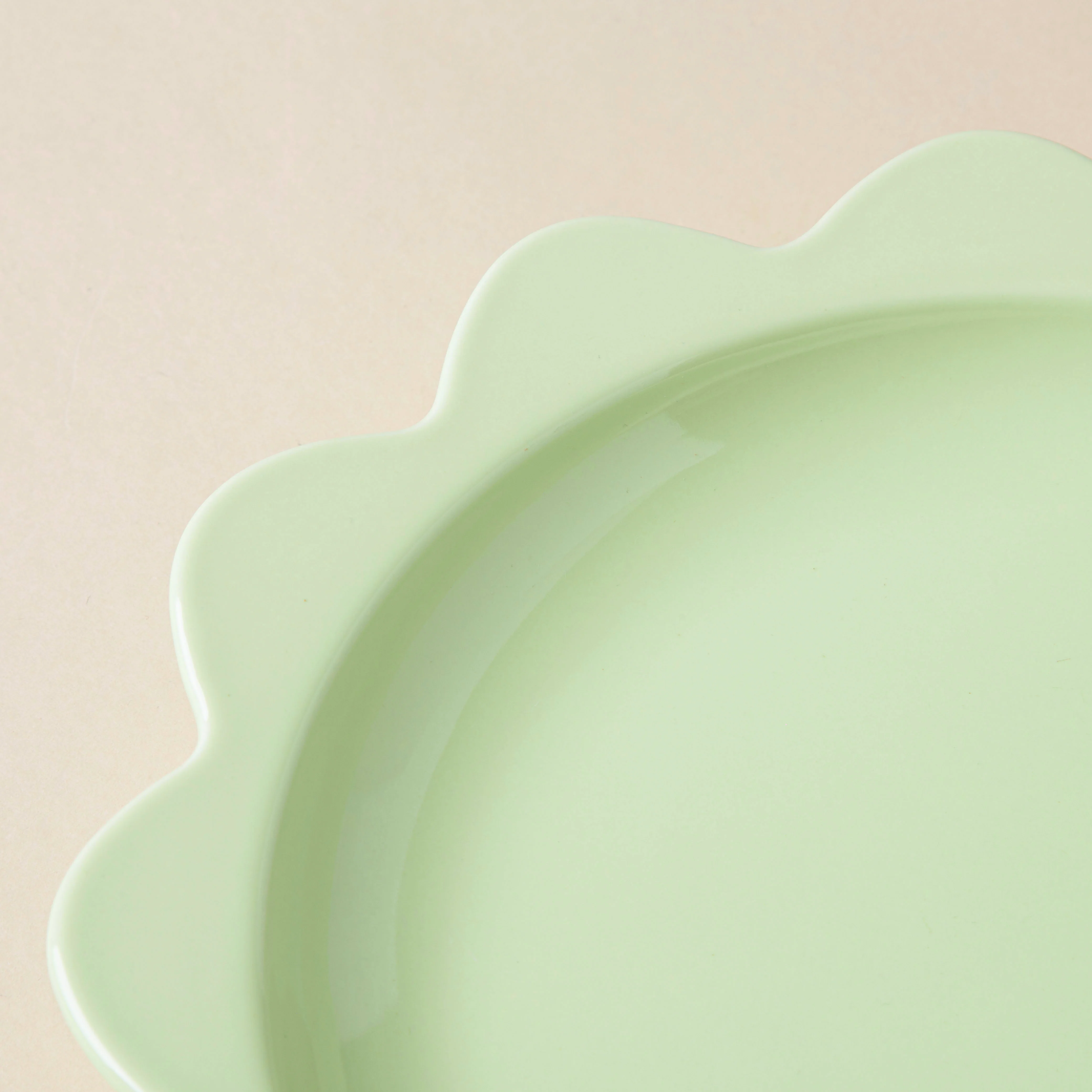 Rosette Ceramic Snack Plate Green 8.5 Inch - Image 5