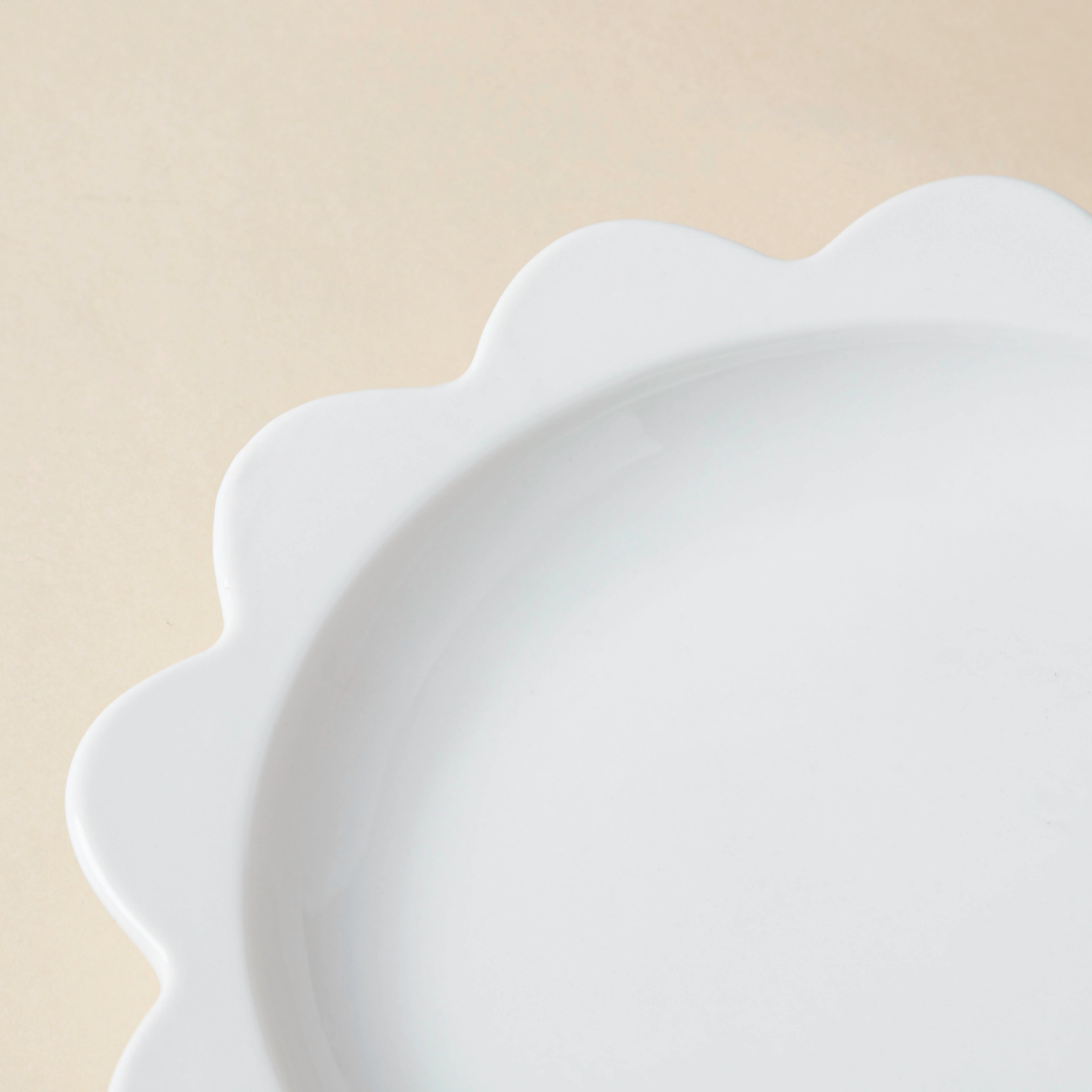 Rosette Ceramic Snack Plate White 8.5 Inch - Image 5