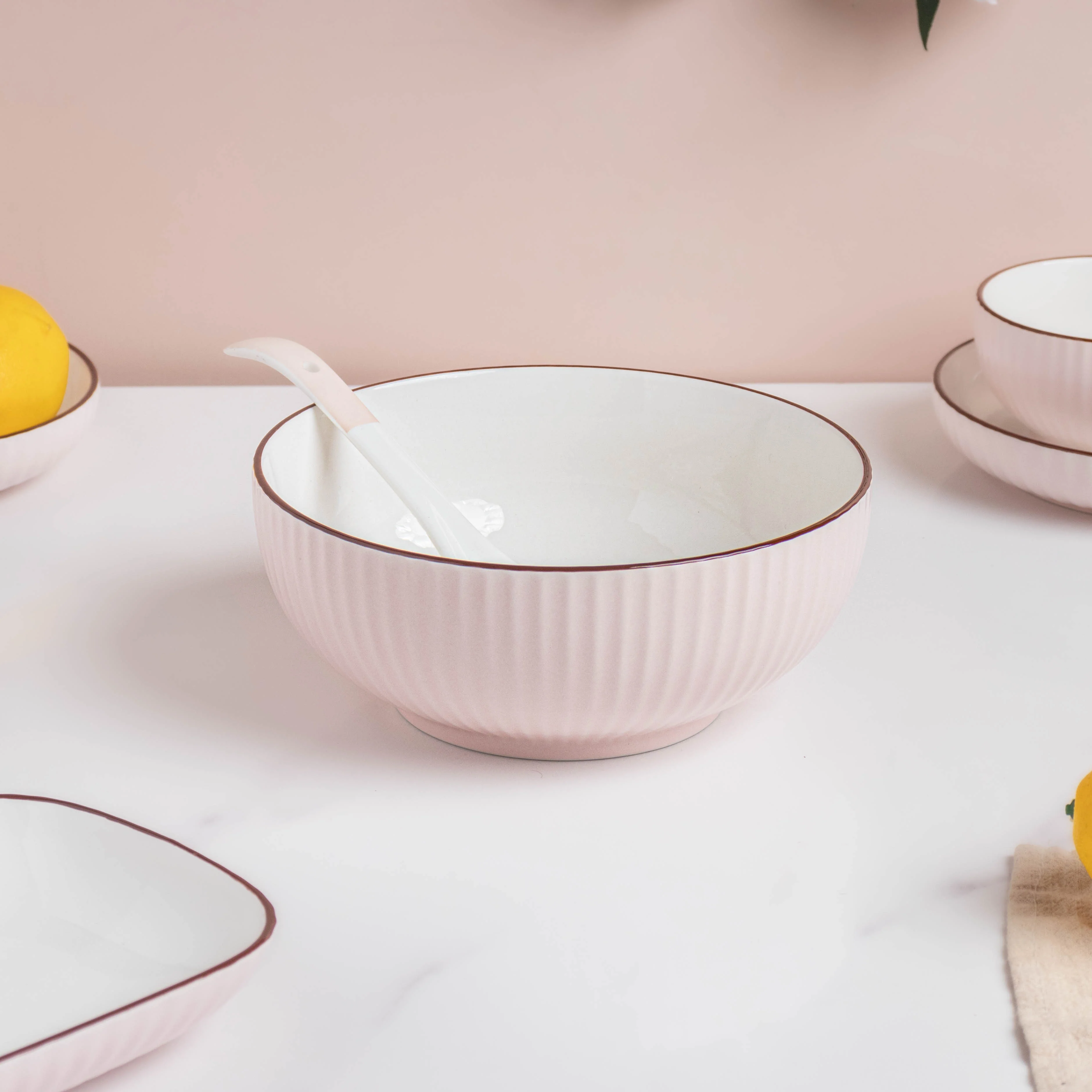 Rosy Pink Snack Set For 8 - Image 16