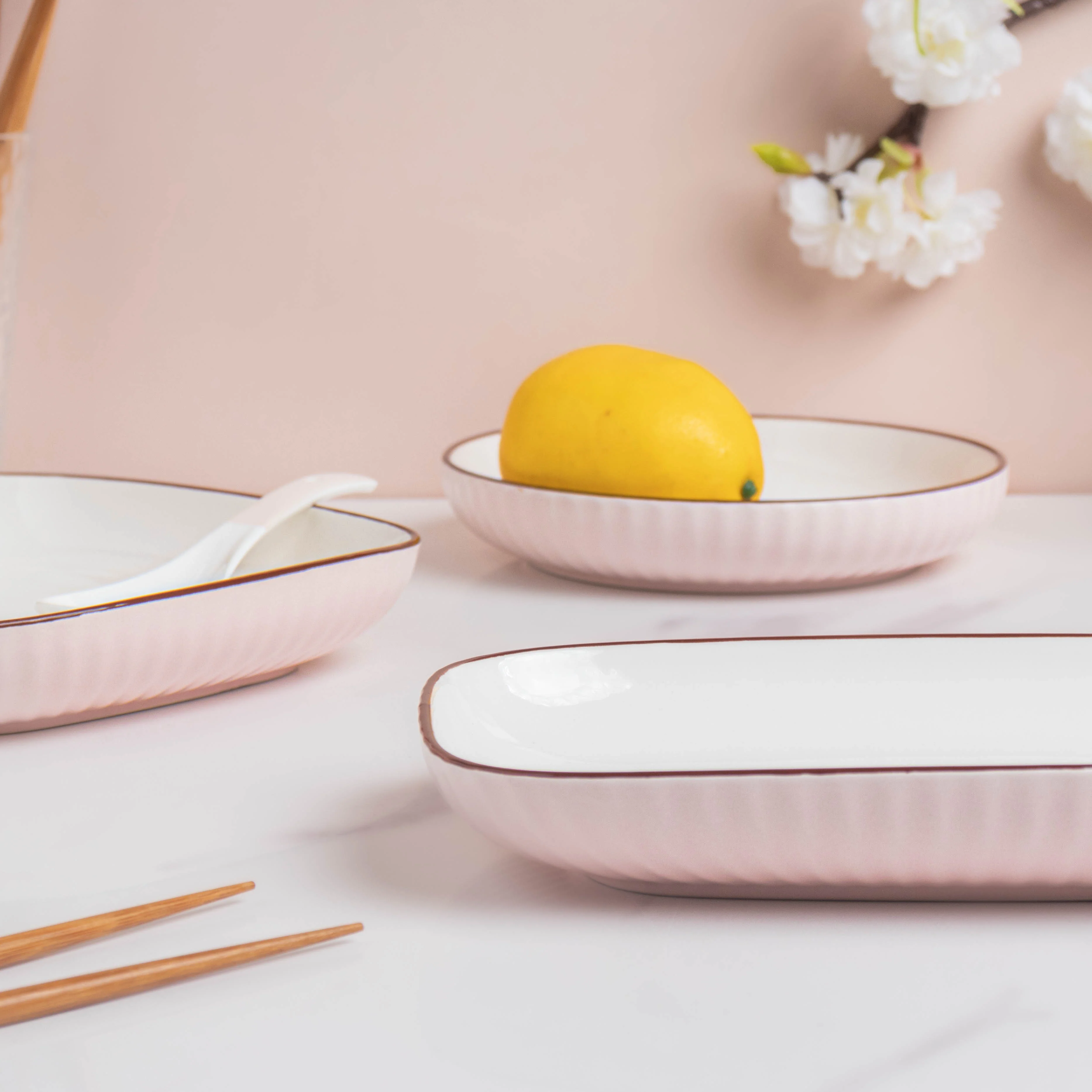Rosy Pink Snack Set For 8 - Image 17