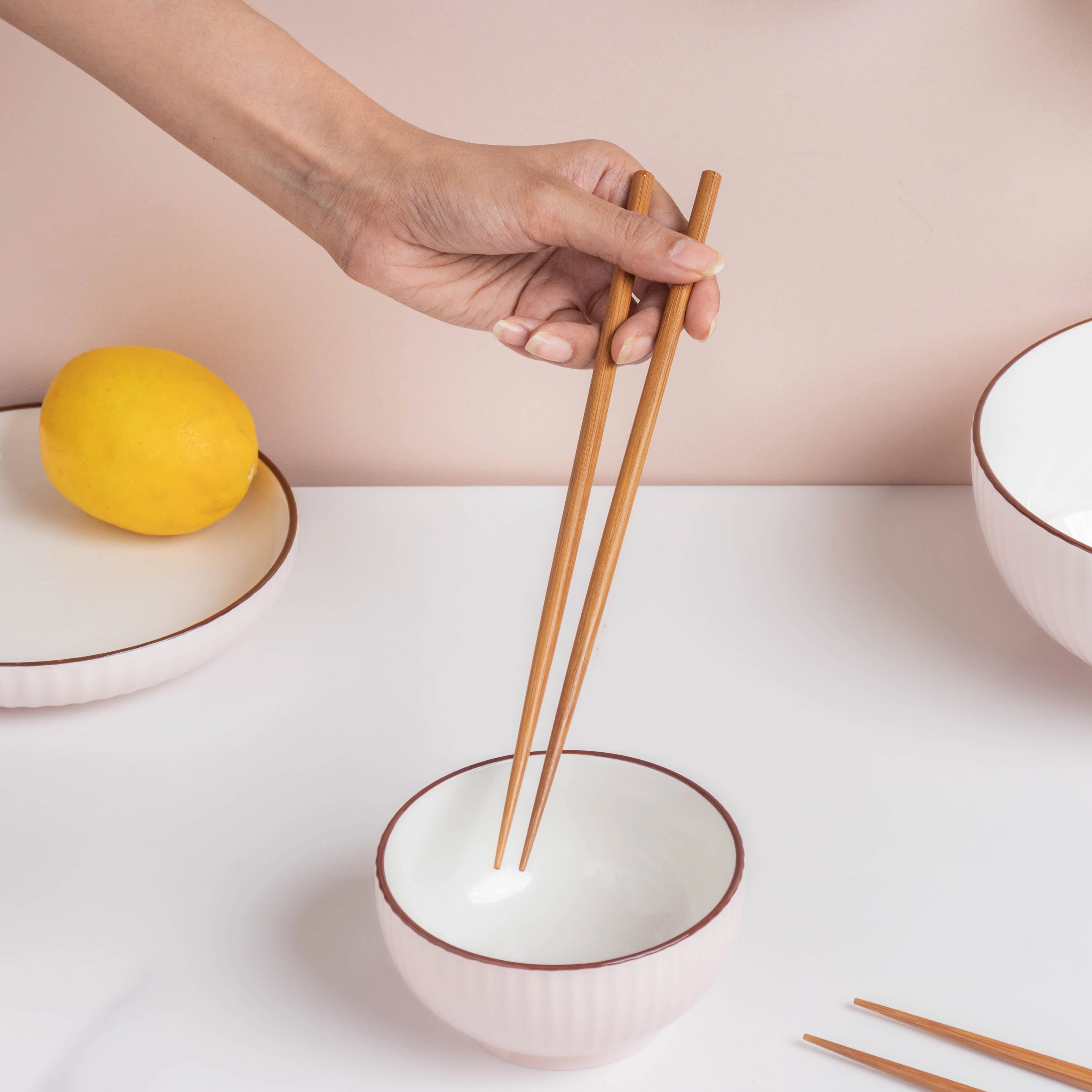 Rosy Pink Snack Set For 8 - Image 4