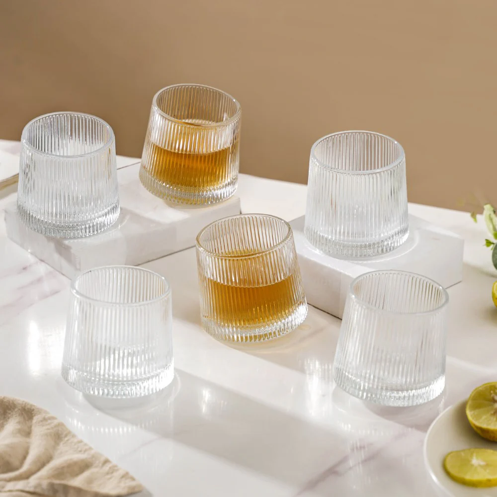 Rotating Fluted Glass Set Of 6 150ml - Image 7