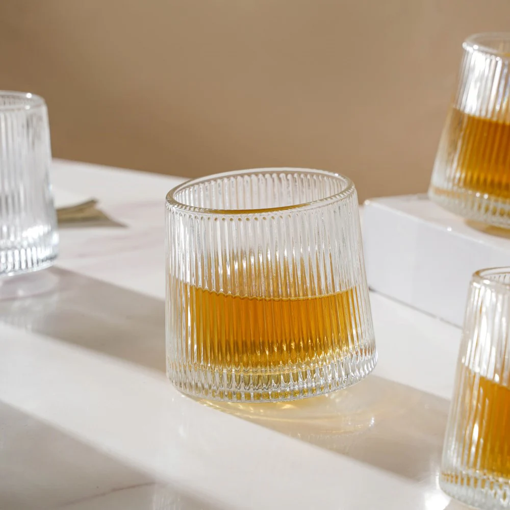 Rotating Fluted Glass Set Of 6 150ml - Image 9