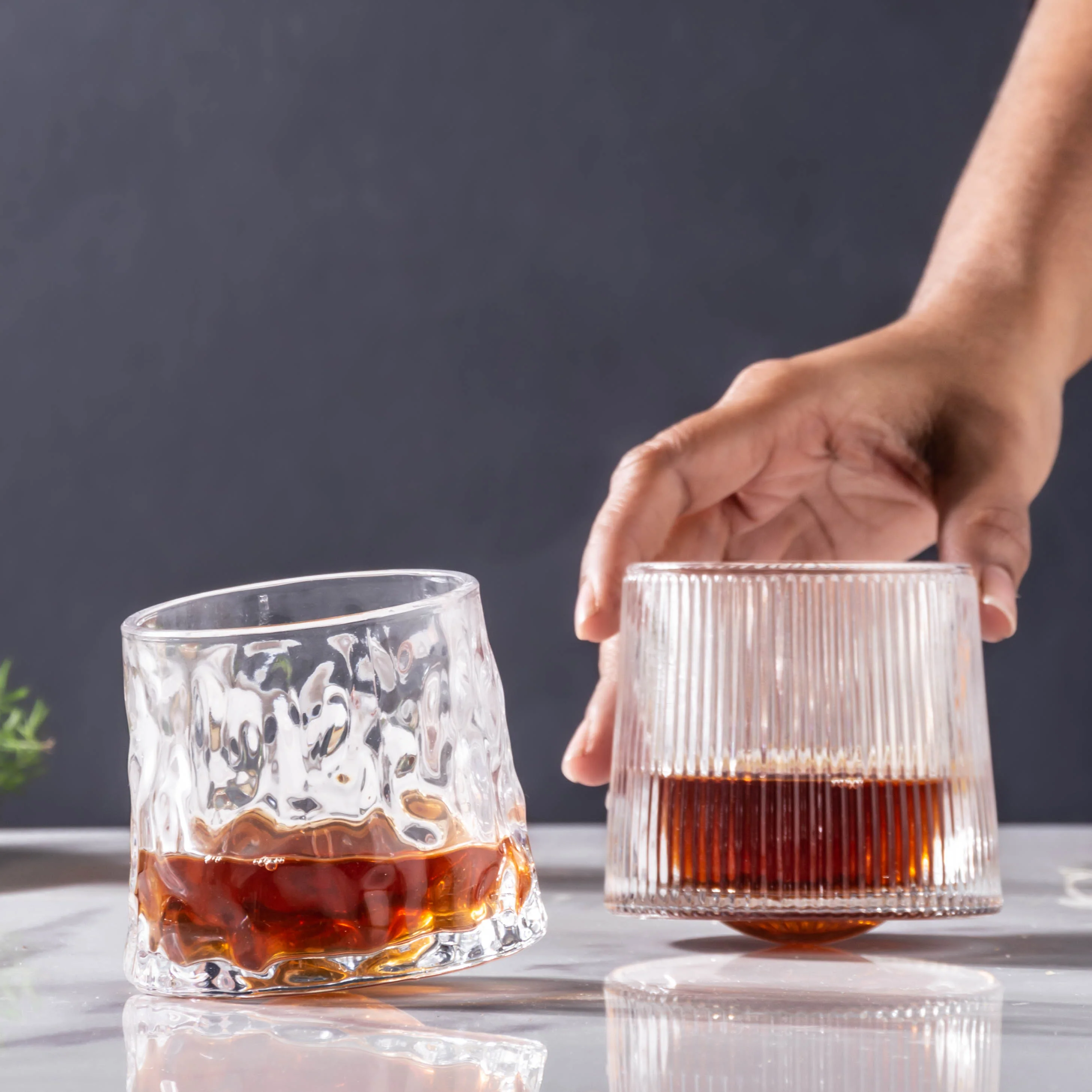Rotating Glass Set of 2 - Image 2
