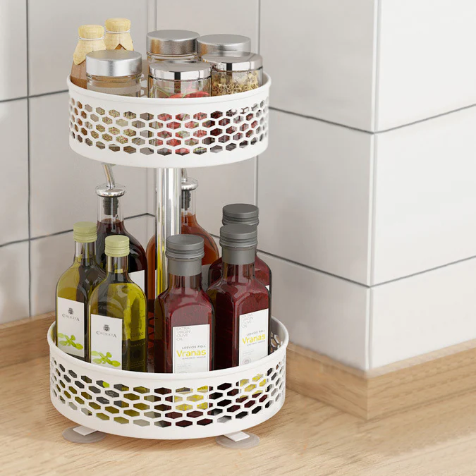 Rotating Metal Storage Rack White - Image 18