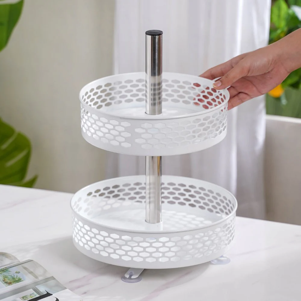 Rotating Metal Storage Rack White - Image 6