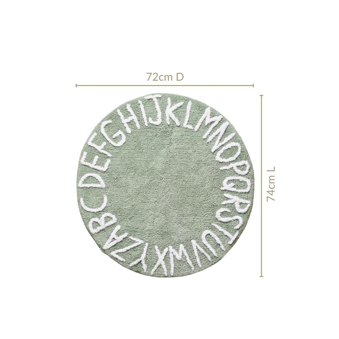 Alphabets Round Cotton Anti Slip Kids Floor Mat 74x72cm - Image 2