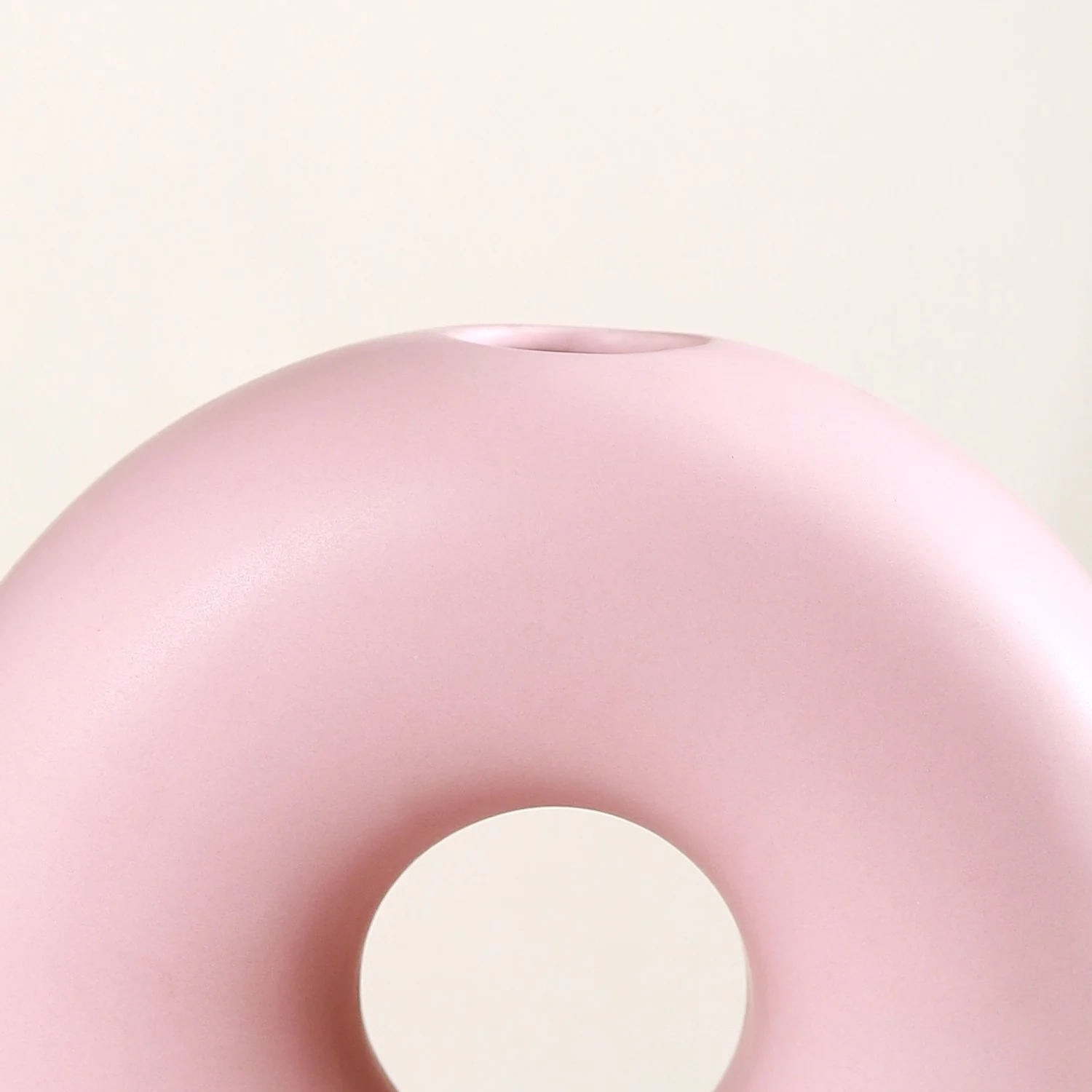 Round Donut Ceramic Vase Pink - Image 9
