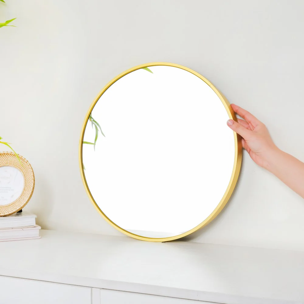 Round Wall Mirror Gold 15 Inch - Image 2