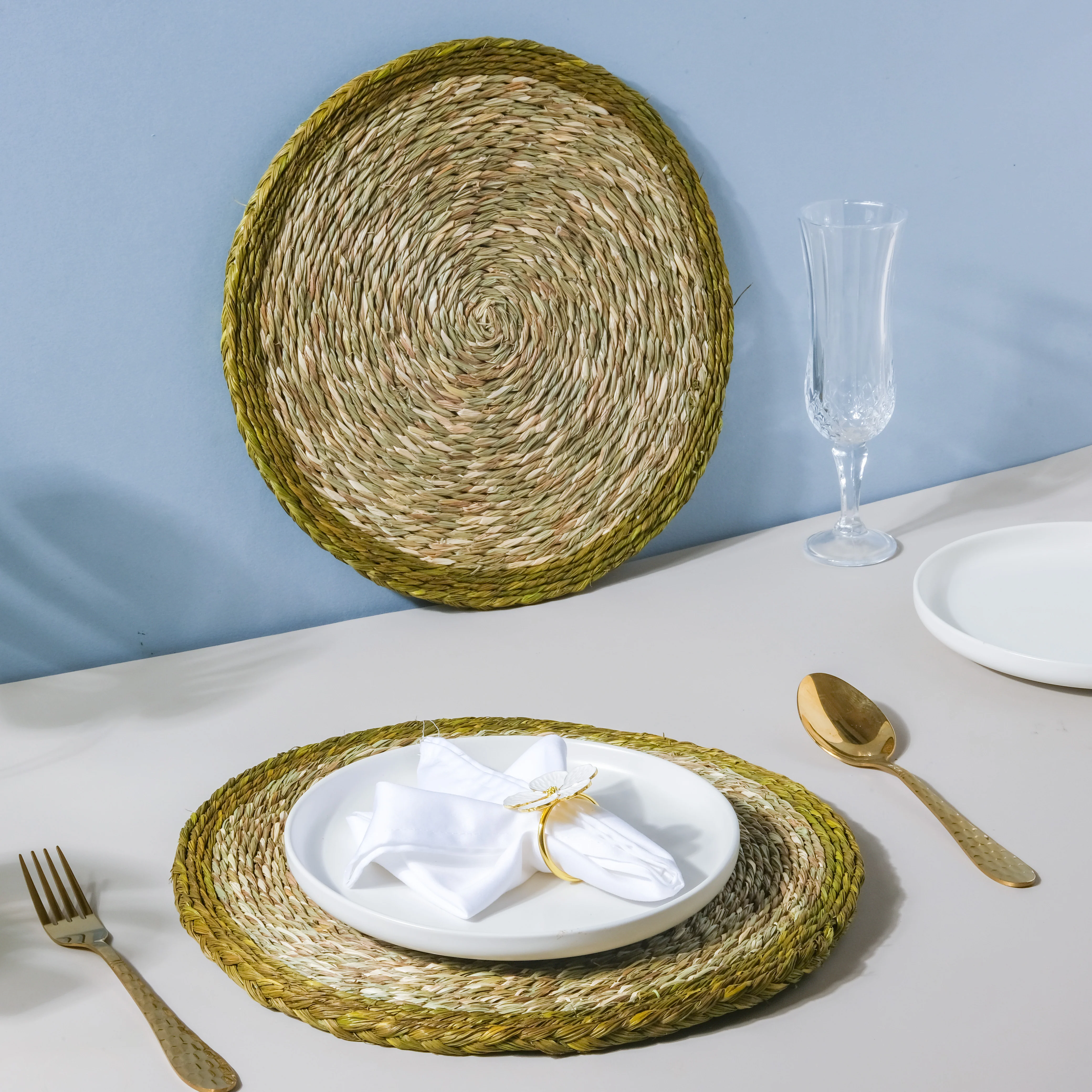 Round Sabai Trivet Green - Image 2