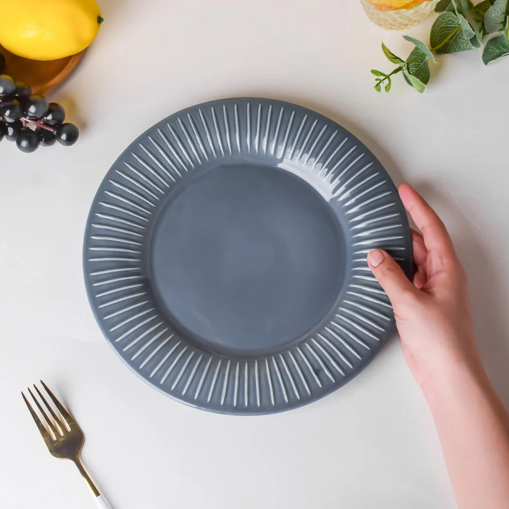 Royal Dinner Plate Greyish Blue Large 9.5 Inch - Image 2