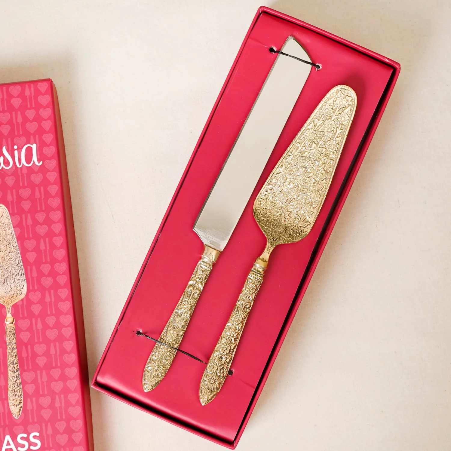 Royal Vintage Brass Cake Knife And Server Set Of 2 - Image 2