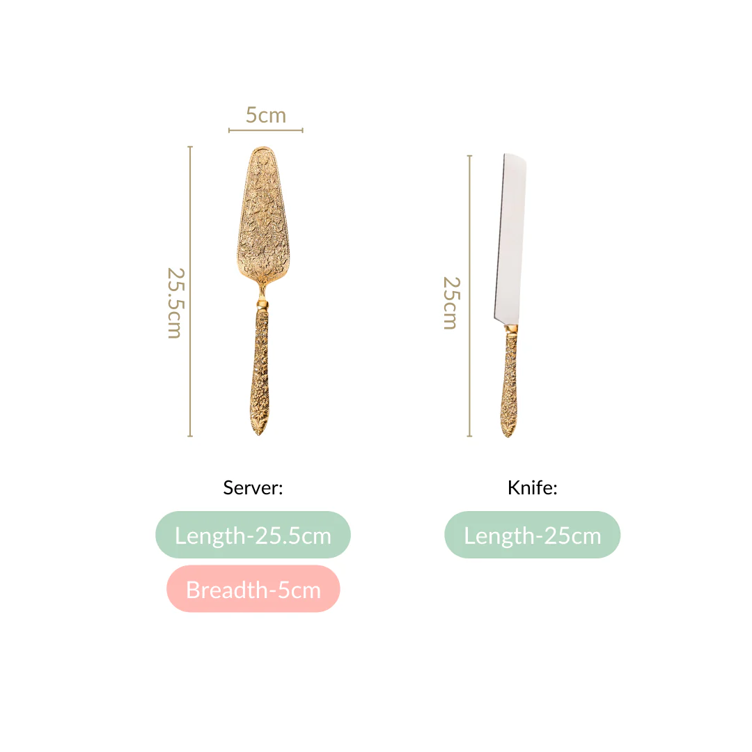 Royal Vintage Brass Cake Knife And Server Set Of 2 - Image 4