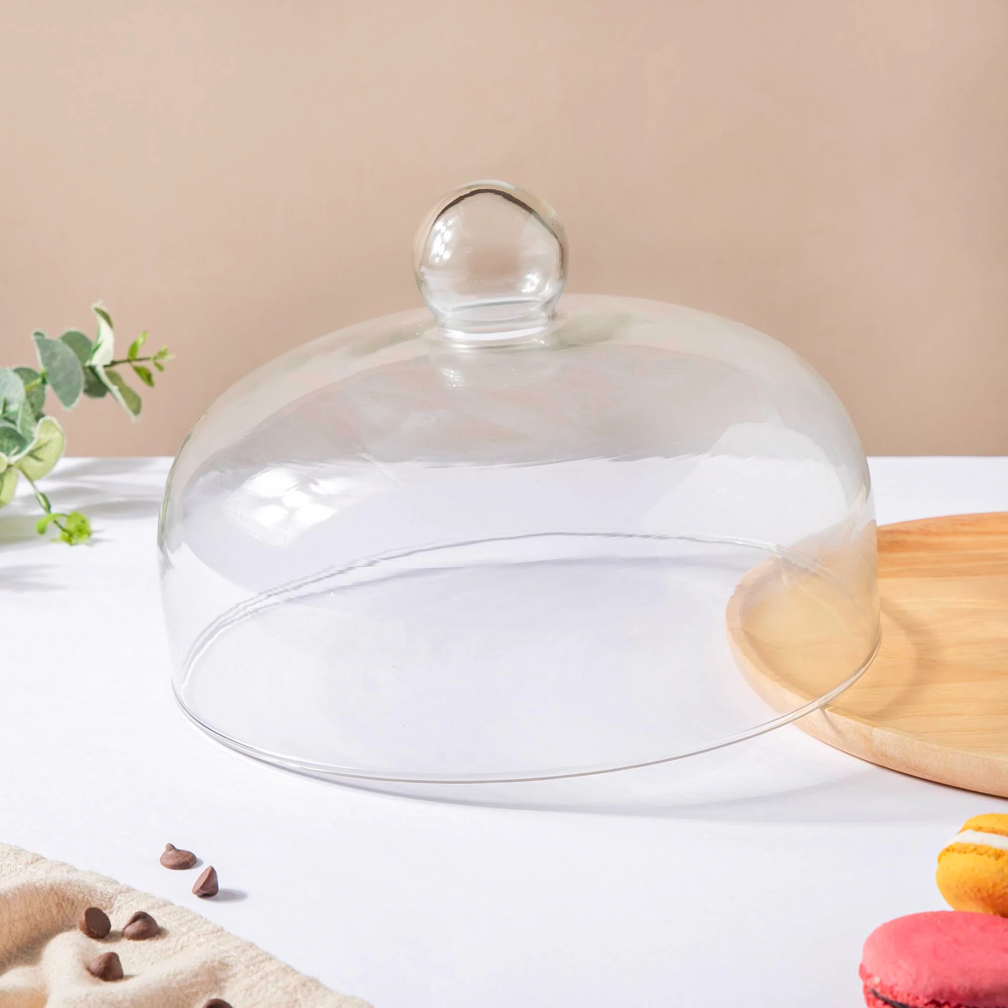Rubber Wood Cake Stand With Dome 10 inch - Image 6