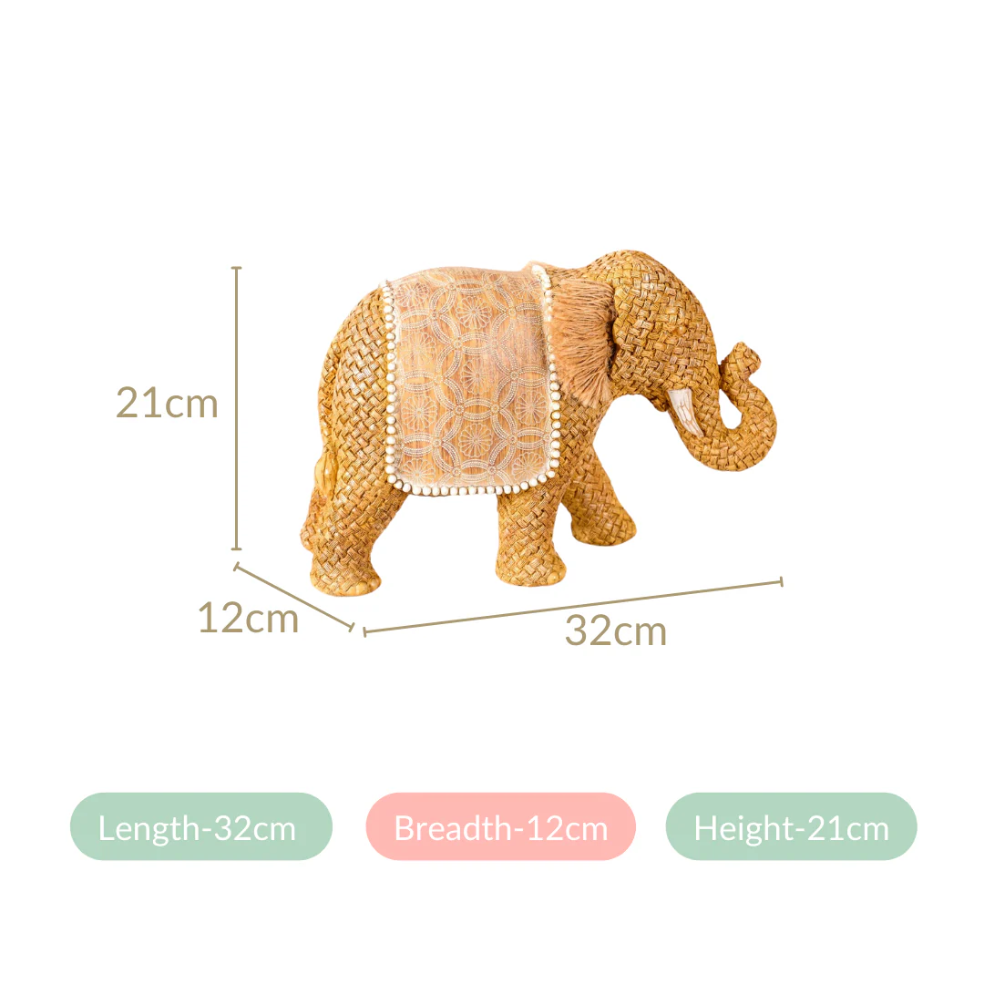 Rustic Elephant Decor Showpiece Beige - Image 5