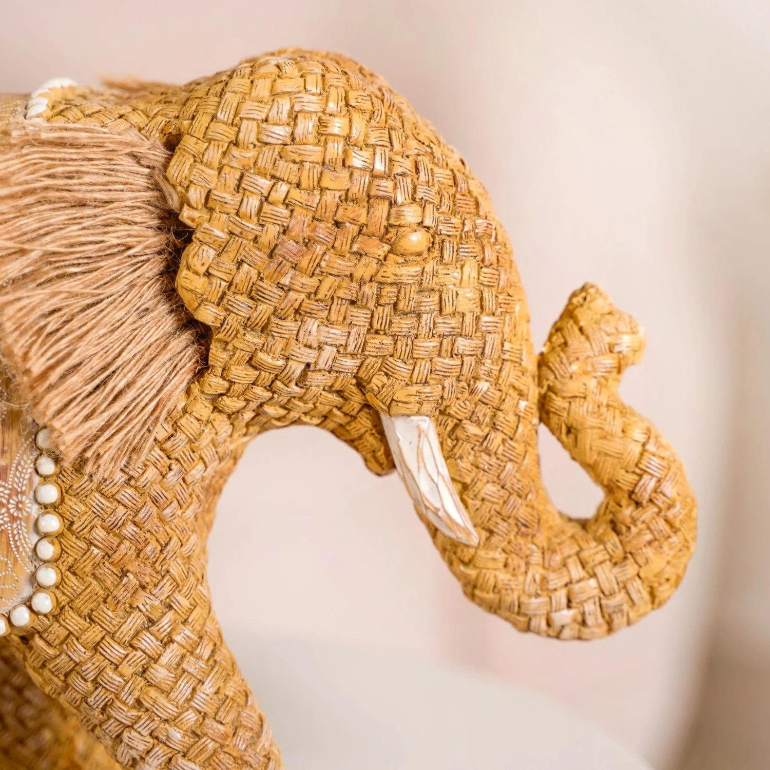 Rustic Elephant Decor Showpiece Beige - Image 7