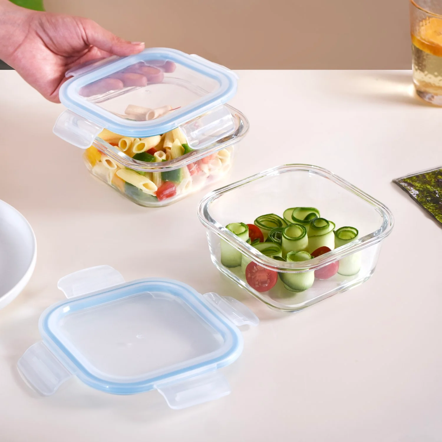 Safe Lock Glass Storage Container Set of 2 Airtight 500ml - Image 3