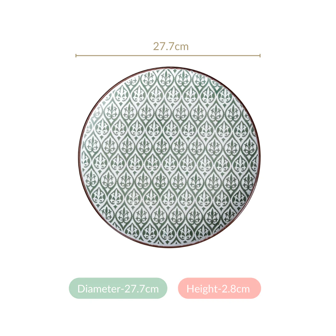 Sage Ceramic Baroque Dinner Plate Set Of 4 11 Inch - Image 4