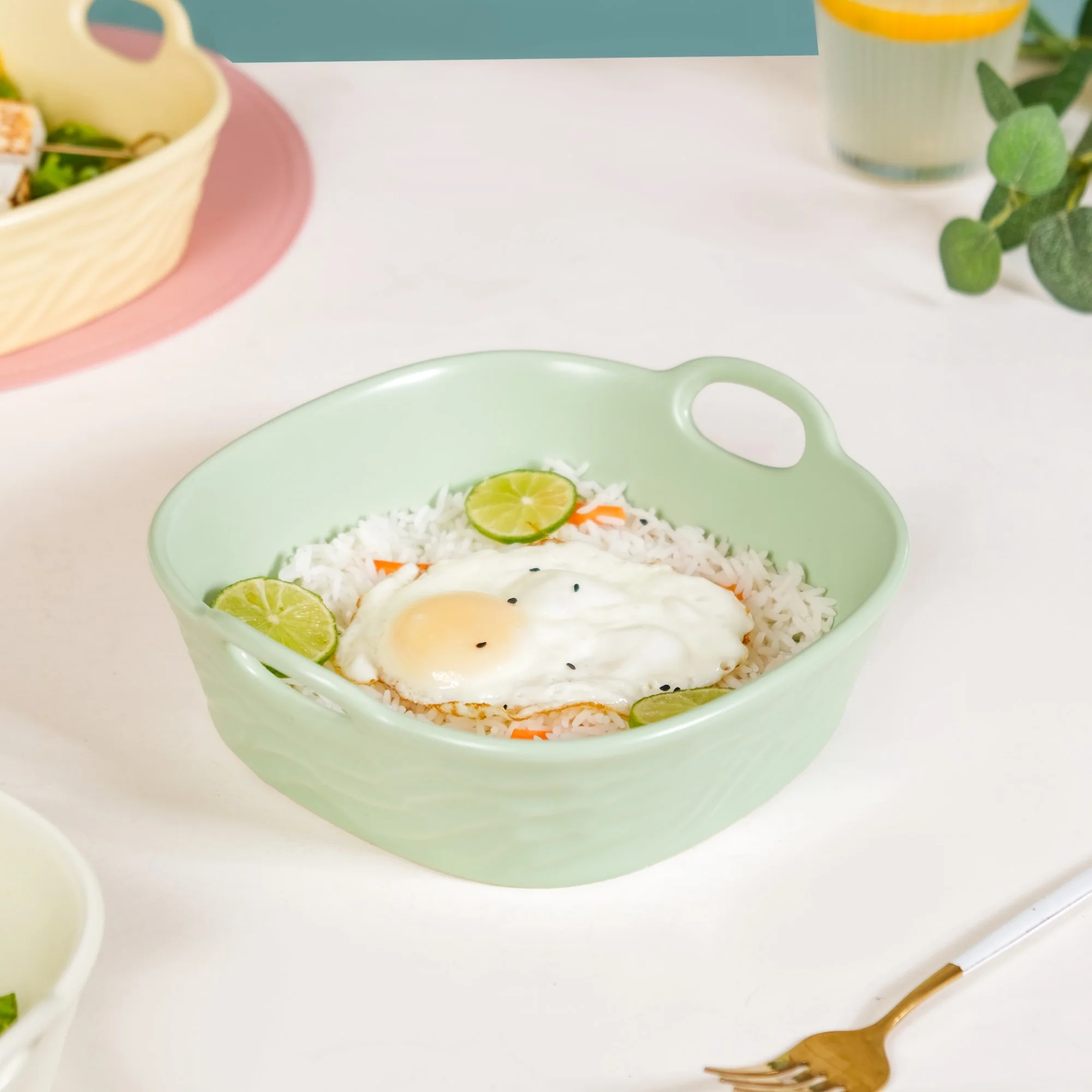 Sage Green Large Ceramic Serving Bowl 800 ml - Image 3