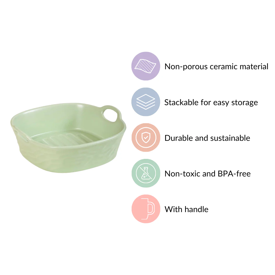 Sage Green Large Ceramic Serving Bowl 800 ml - Image 6