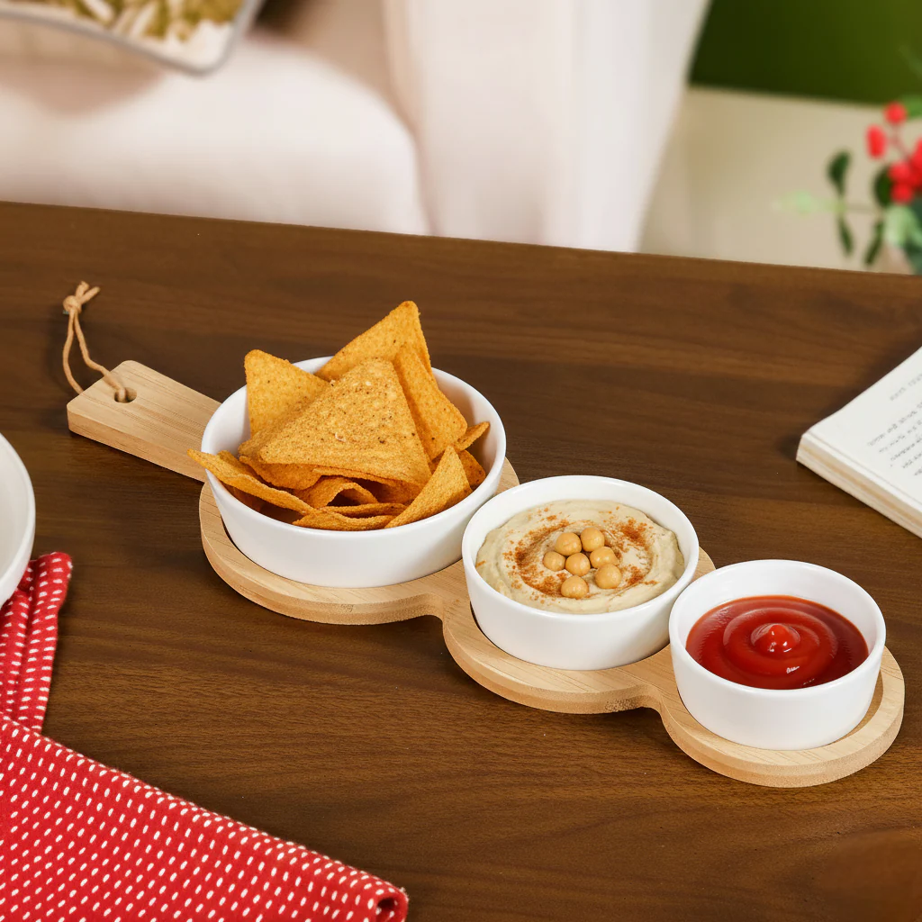 Sage Scape Snack Bowl And Tray Set Of 4 - Image 6
