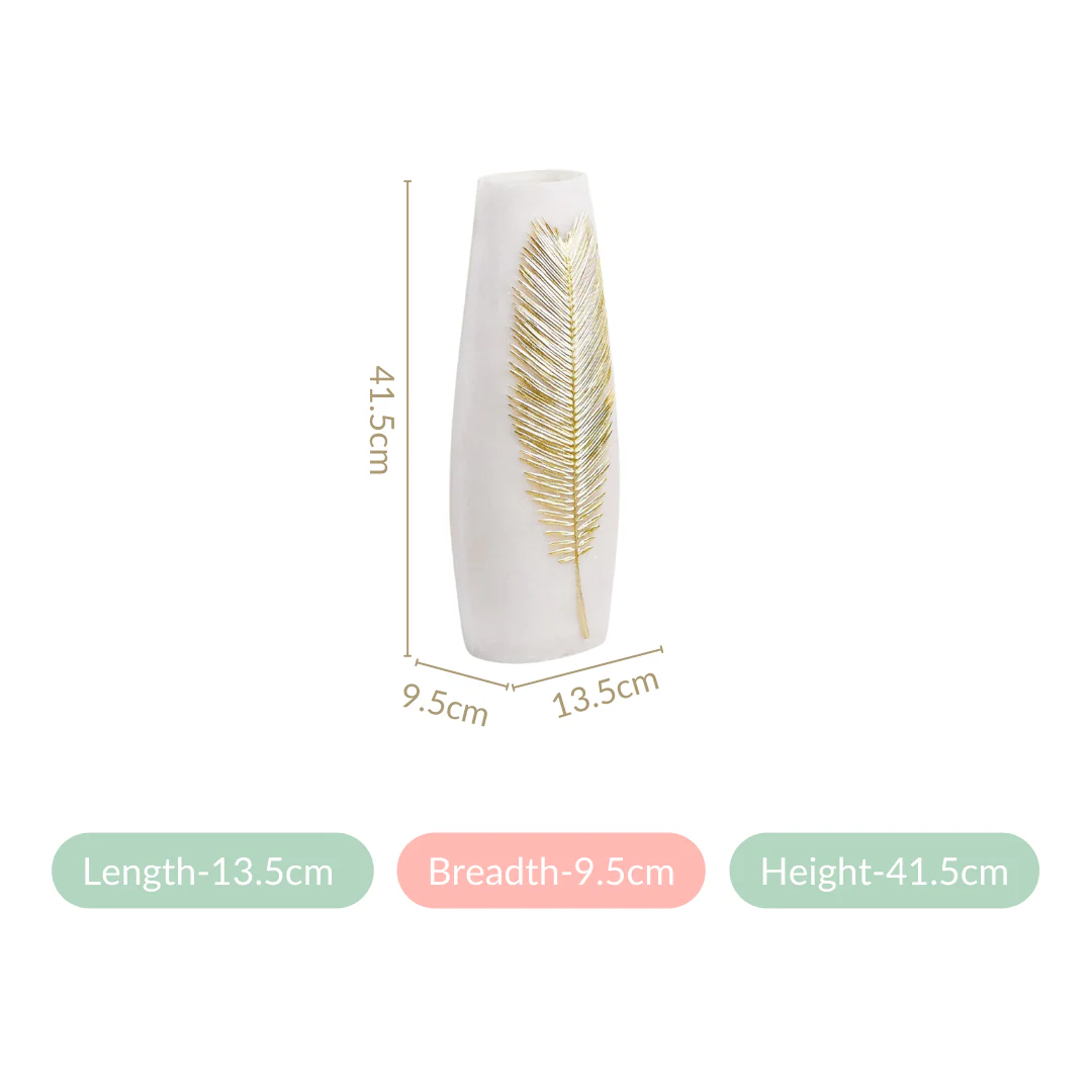 Sago Palm Leaf Imprint Floor Vase - Image 4