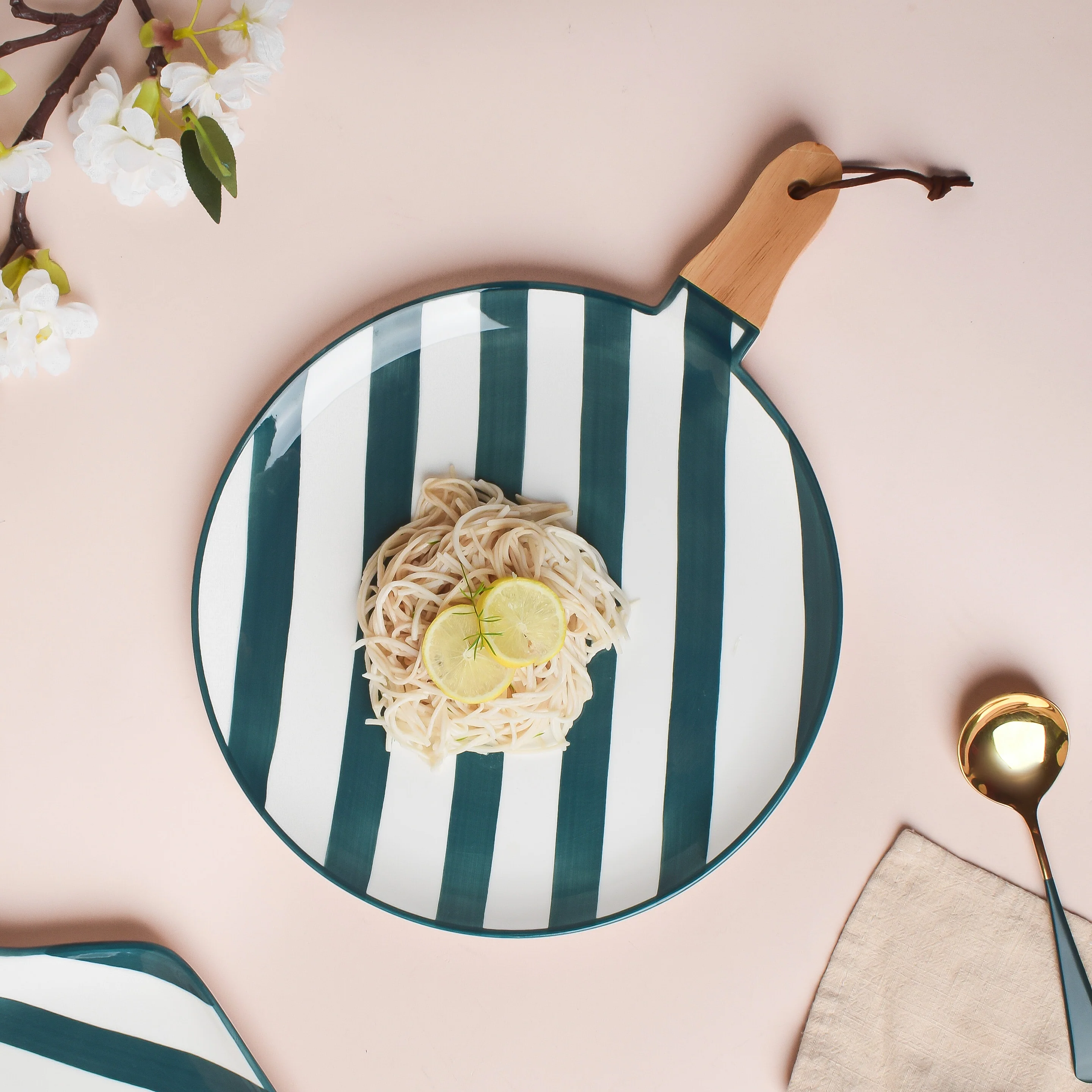 Sailor Striped Platter With Wooden Handle 10 Inch - Image 4