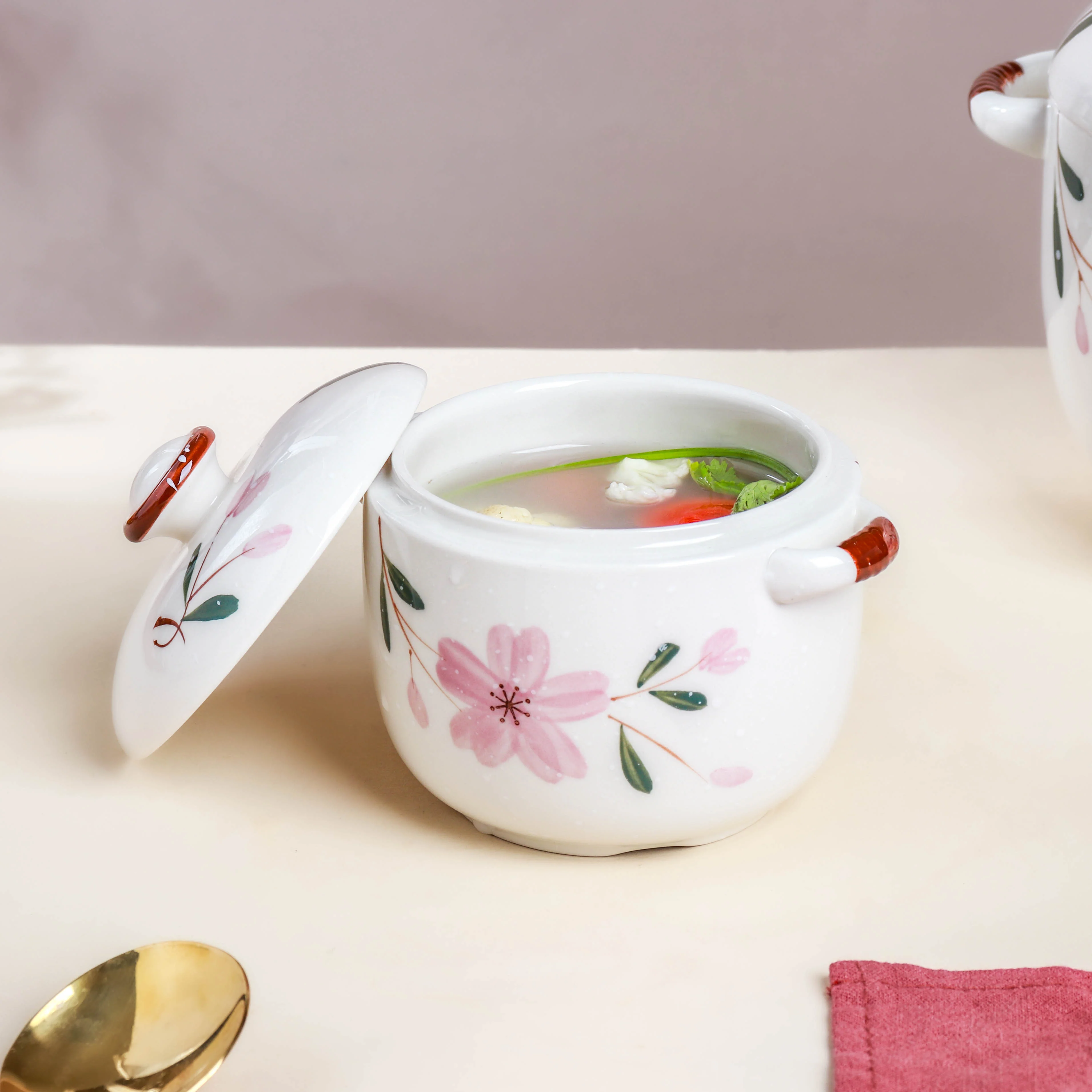 Sakura White Soup Pot Small - Image 3