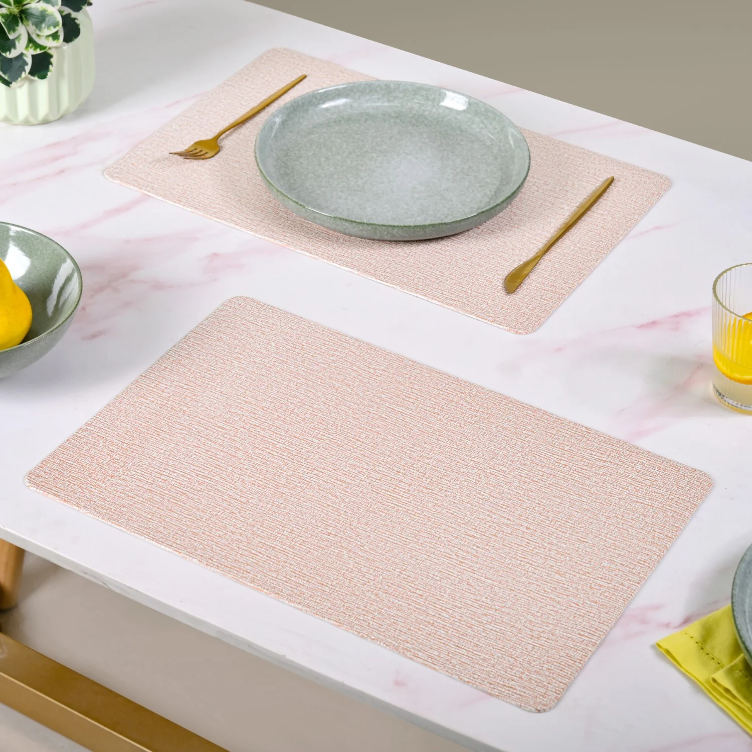 Sand Hue Textured Placemat Set Of 6 - Image 3