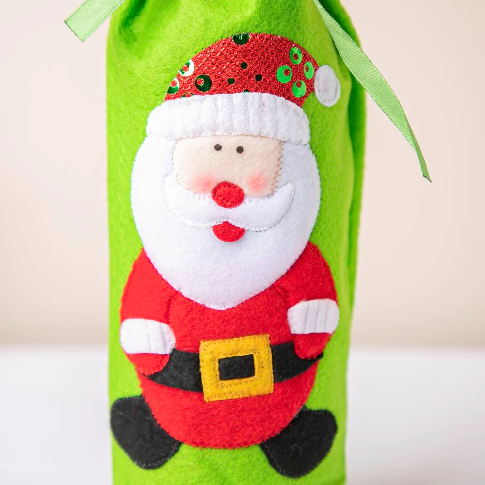 Santa Party Wine Bottle Gift Bag For Christmas 12 Inch - Image 4