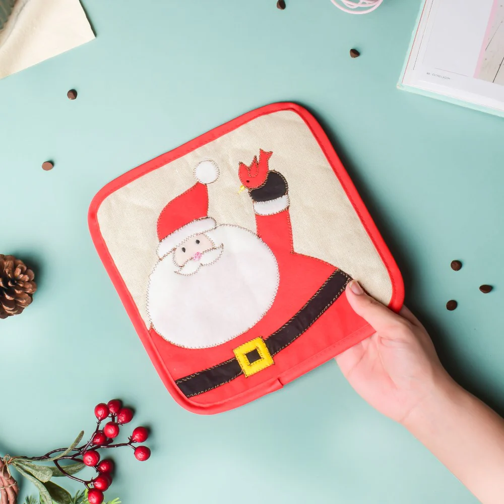 Santa Square Christmas Themed Trivet 8.5 Inch - Image 2