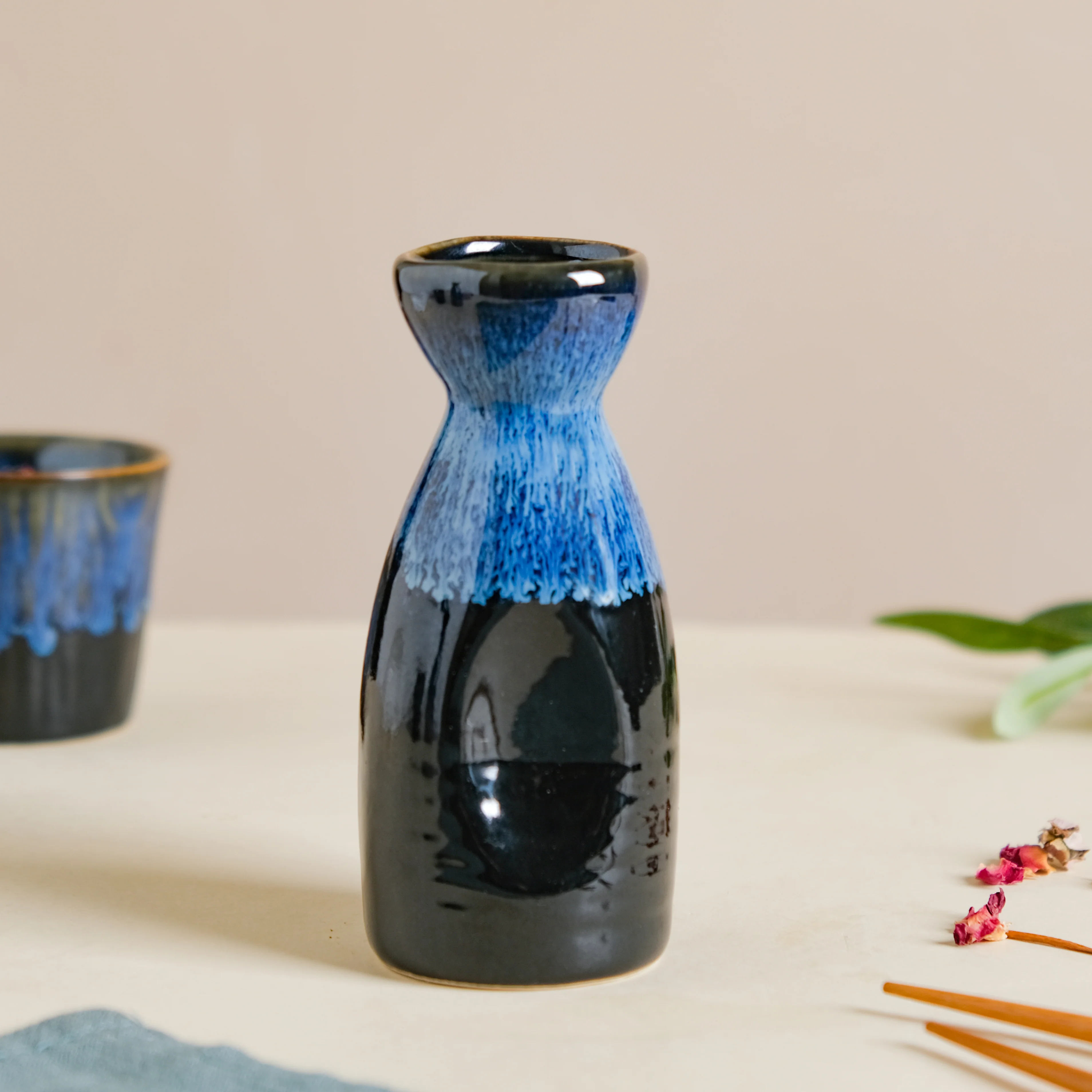 Sapphire Ceramic Sake Mini Decanter Blue 120 ml - Image 4