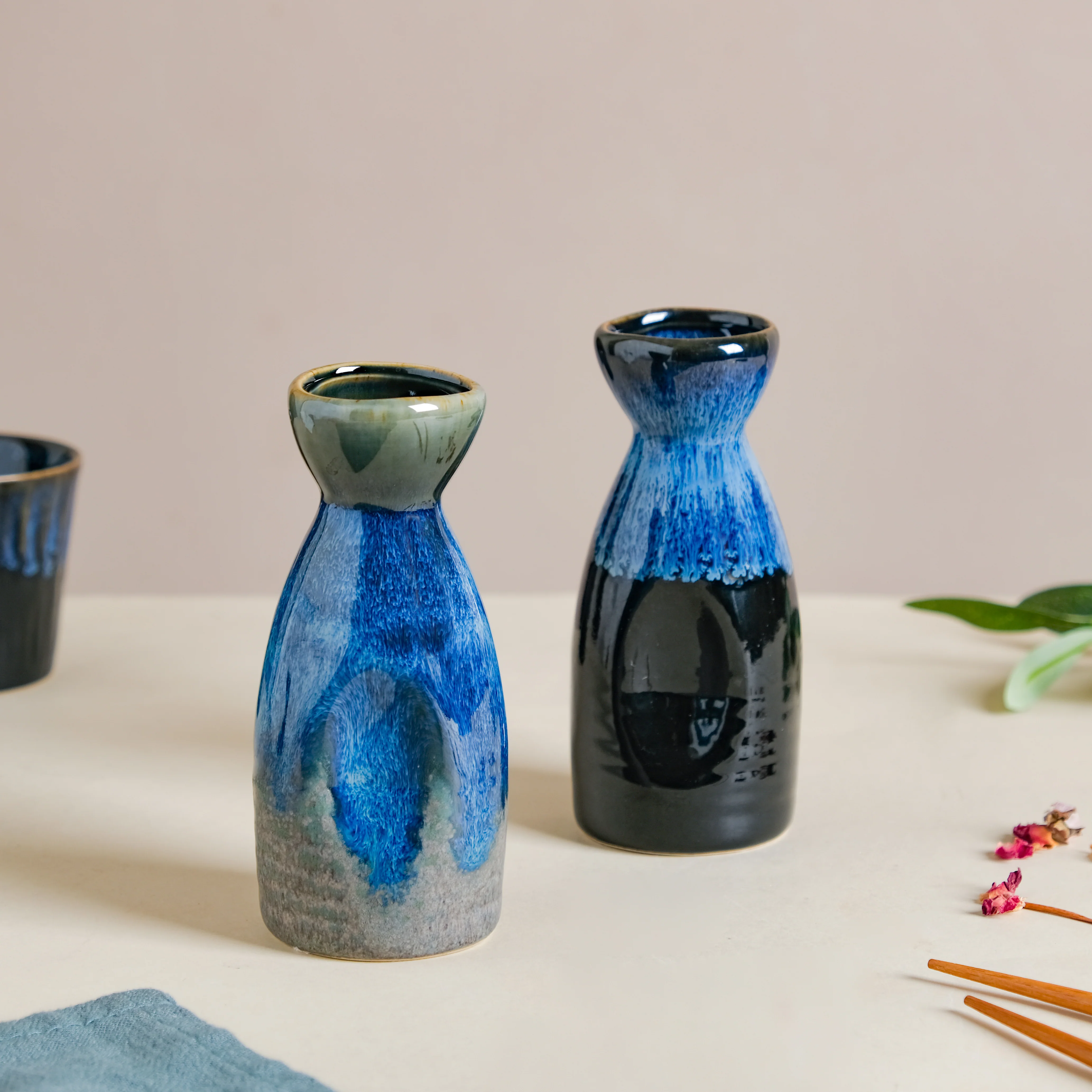 Sapphire Ceramic Sake Mini Decanter Blue 120 ml - Image 6