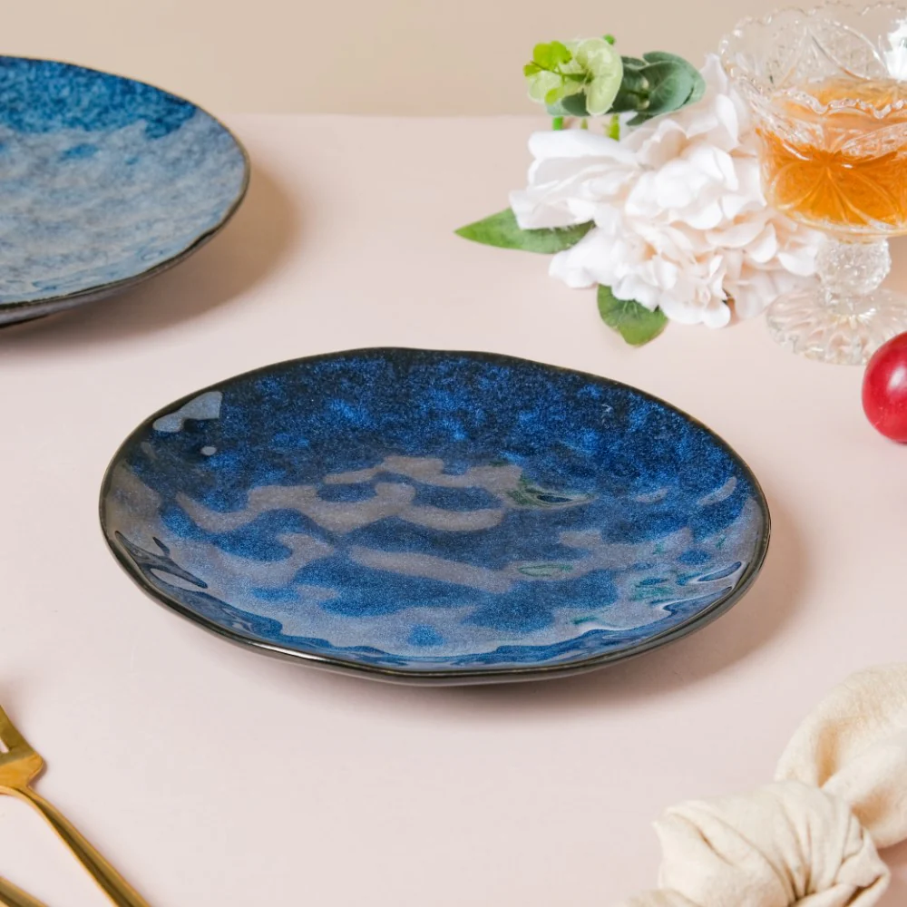 Sapphire Luxe Snack Plate Blue 8 Inch - Image 3