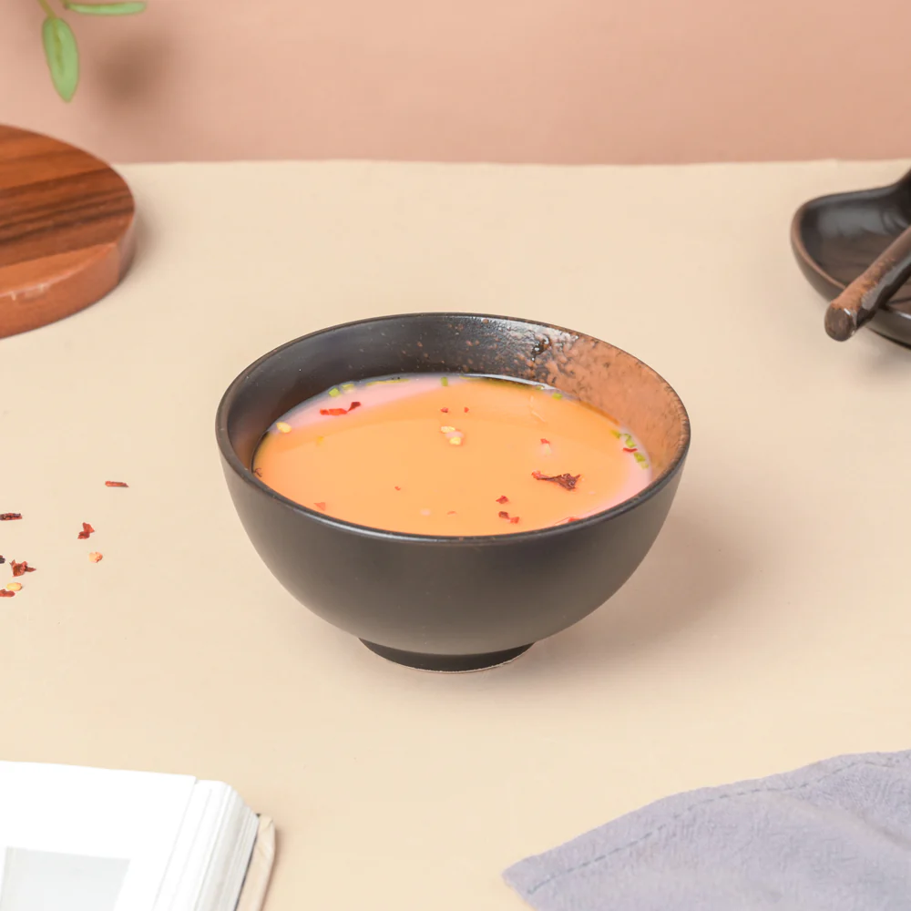 Savanna Stoneware Snack Bowl Black Brown 200ml