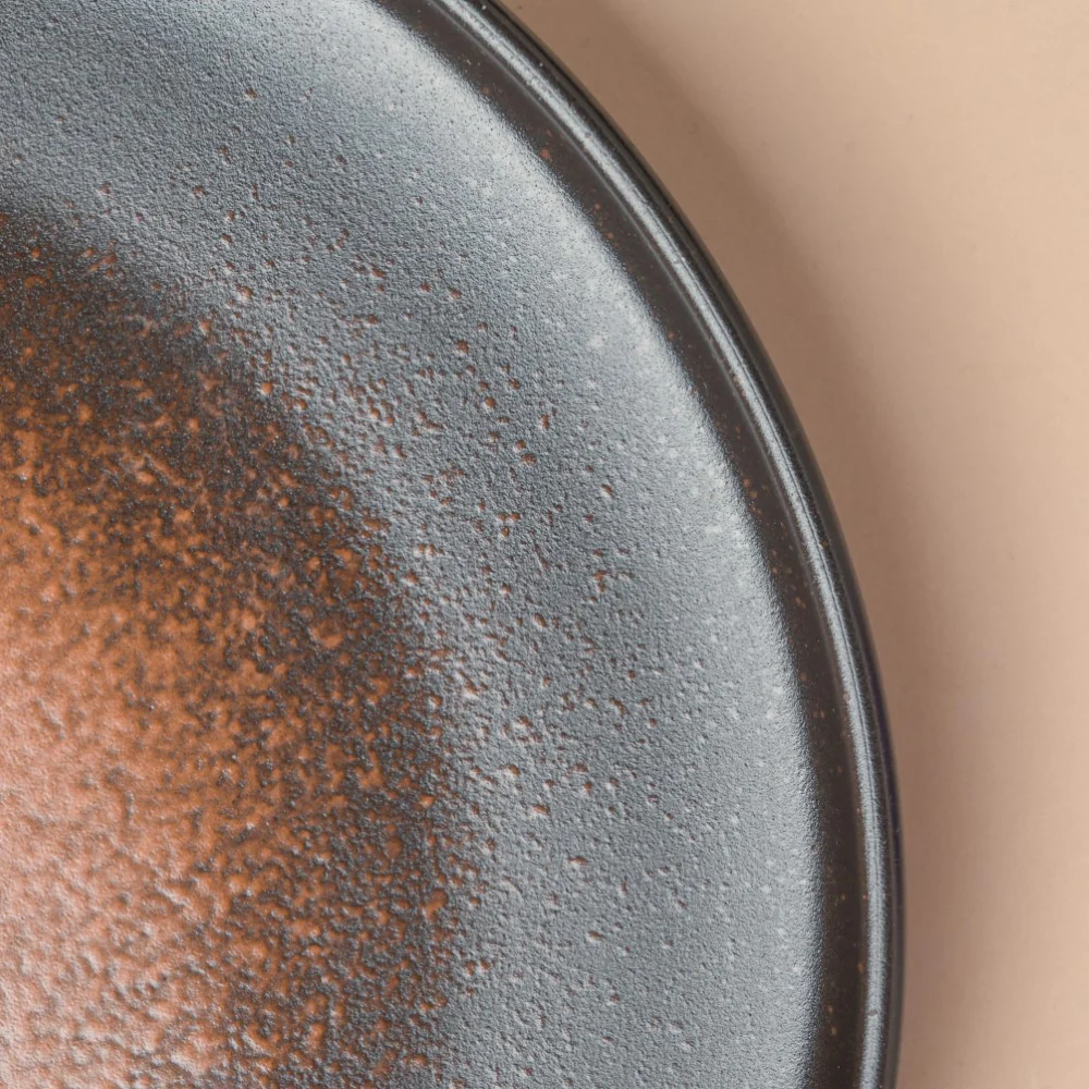 Savanna Stoneware Snack Plate Black Brown 8 Inch - Image 5