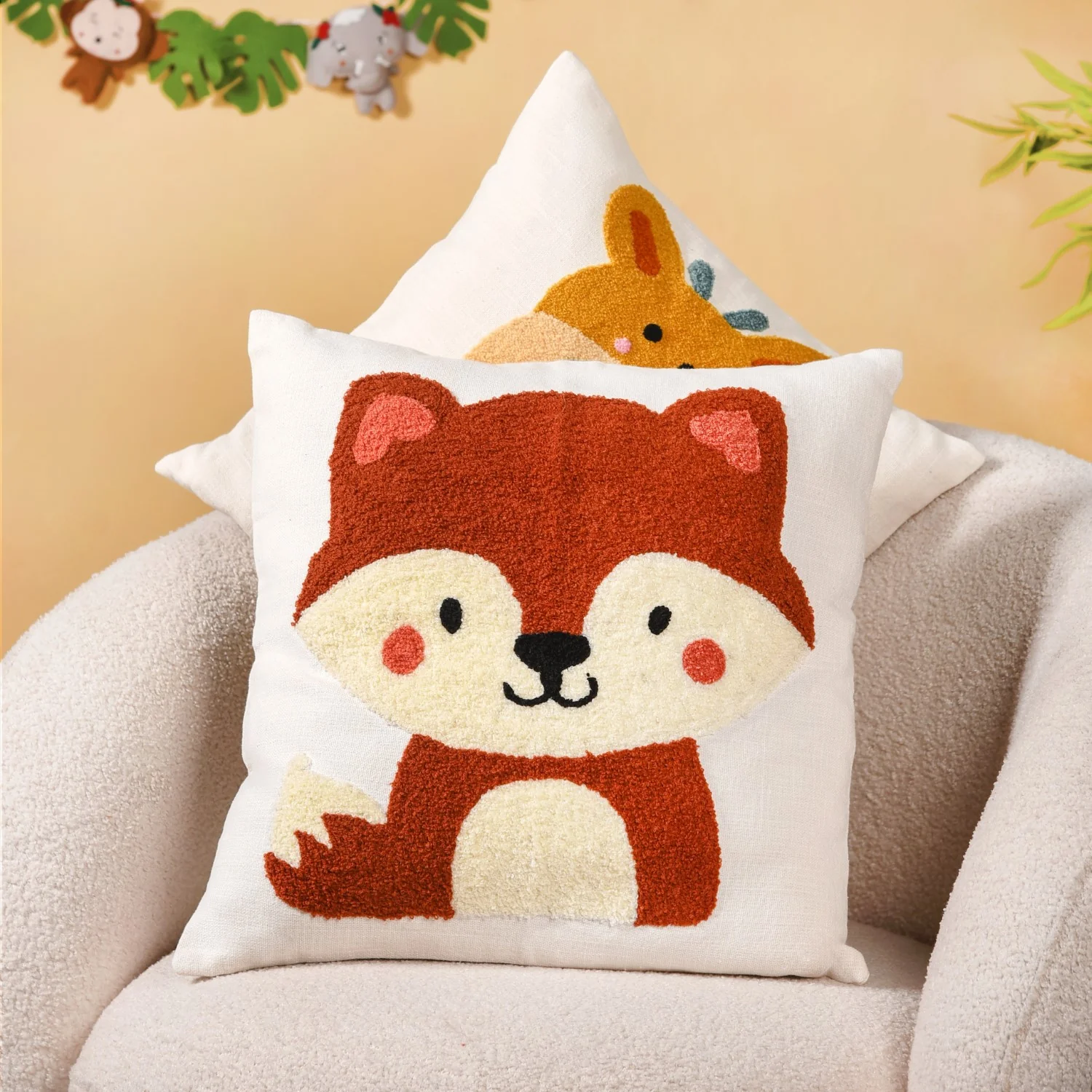 Savanna Stories Embroidered Cushion Cover Set Of 2 40x40cm - Image 2