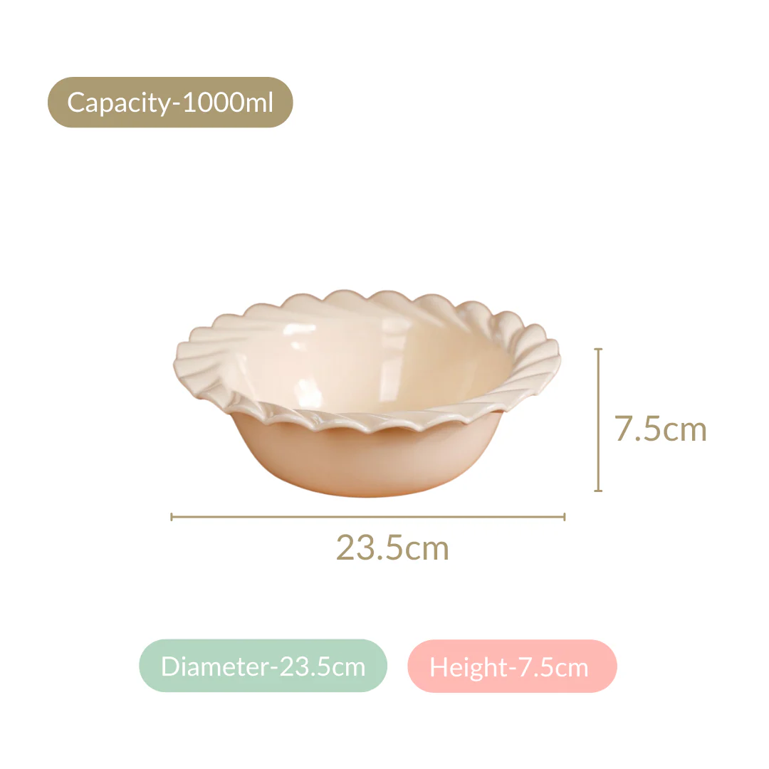 Scallop Vanilla White Serving Bowl Set Of 2 1000ml - Image 6