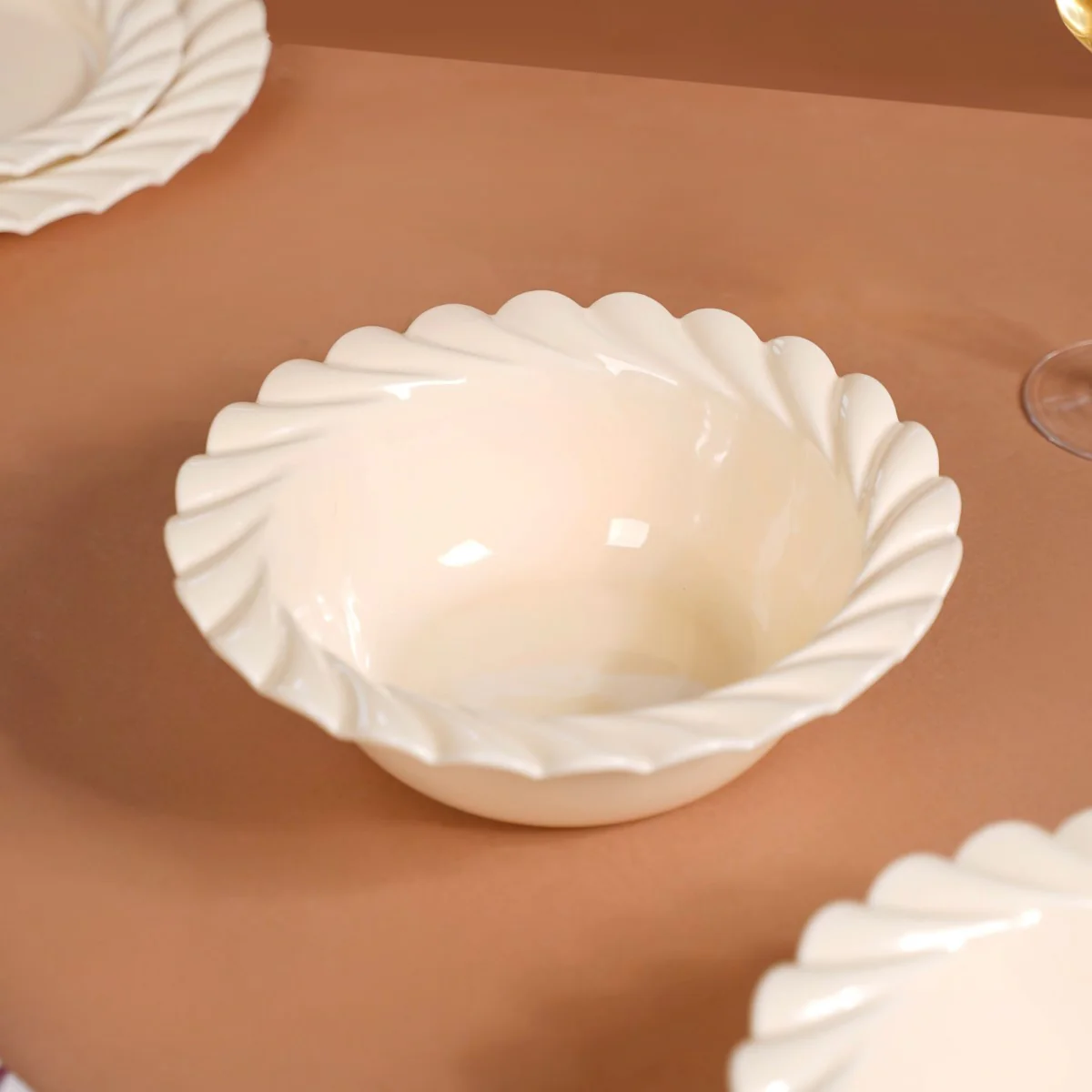 Scallop Vanilla White Serving Bowl Set Of 2 1000ml - Image 7