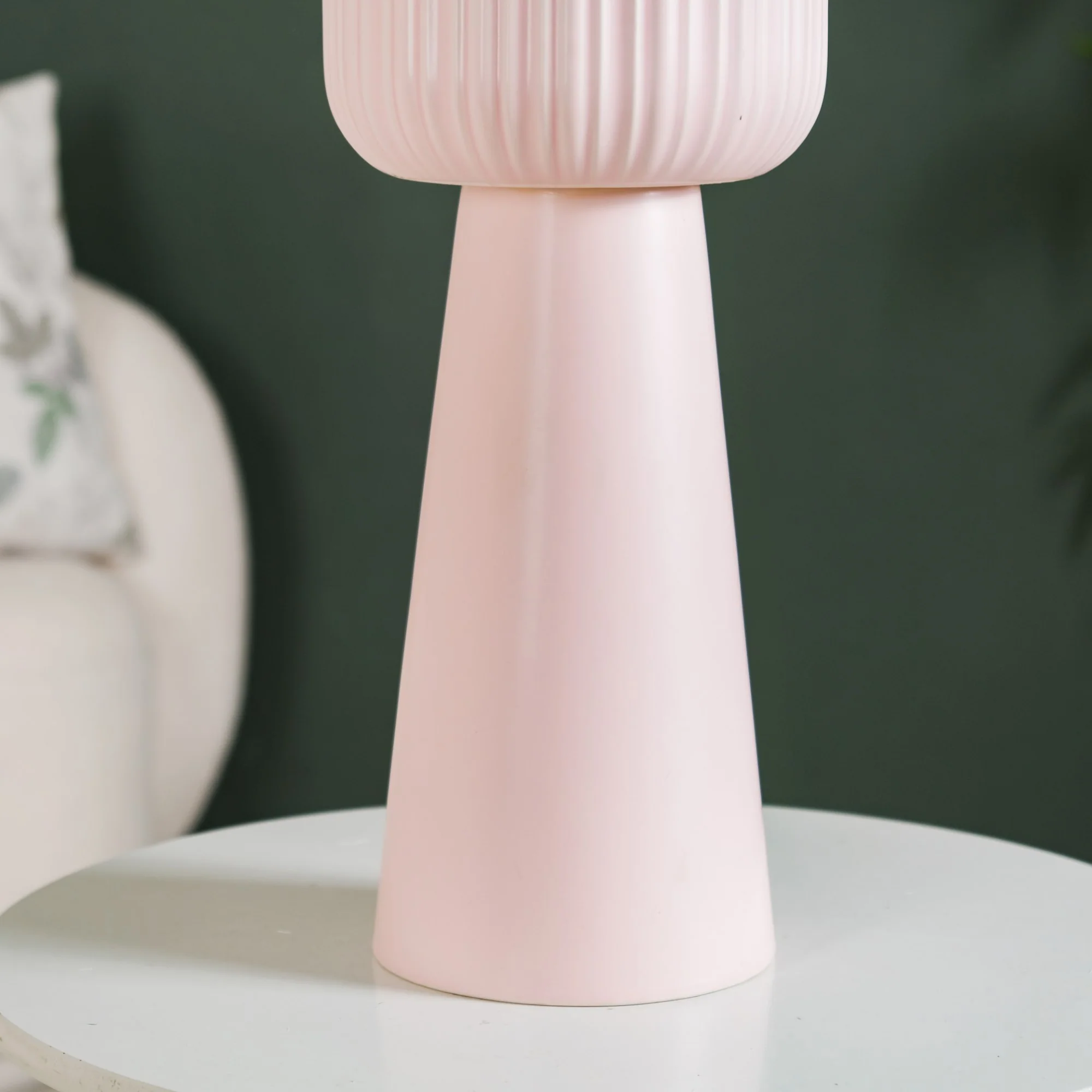 Scandi Pedestal Floor Vase Pink - Image 10