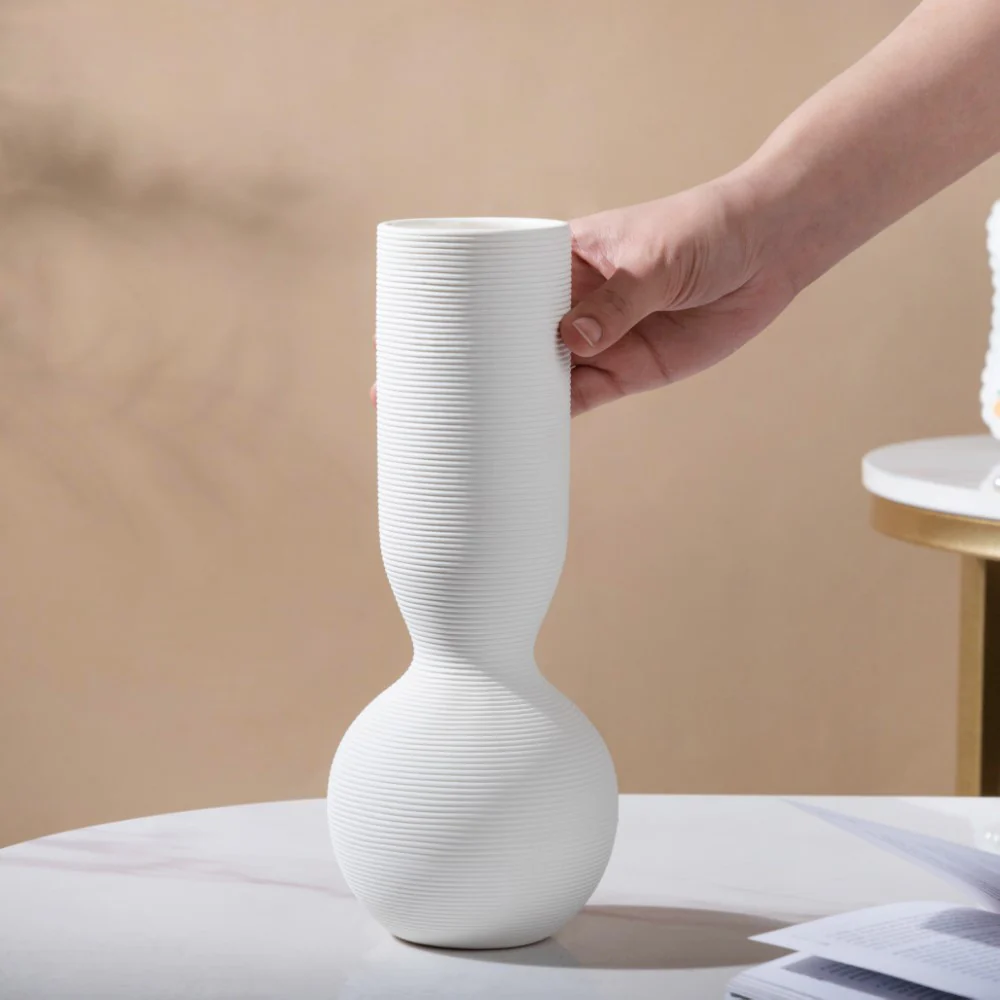 Scandinavian Round Bottom Ceramic Vase - Image 2