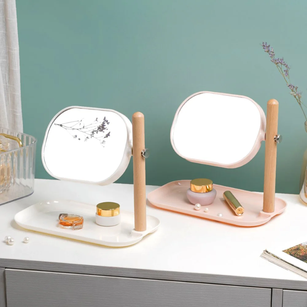 Scandinavian Two Sided Mirror With Adjustable Stand Tray White - Image 13